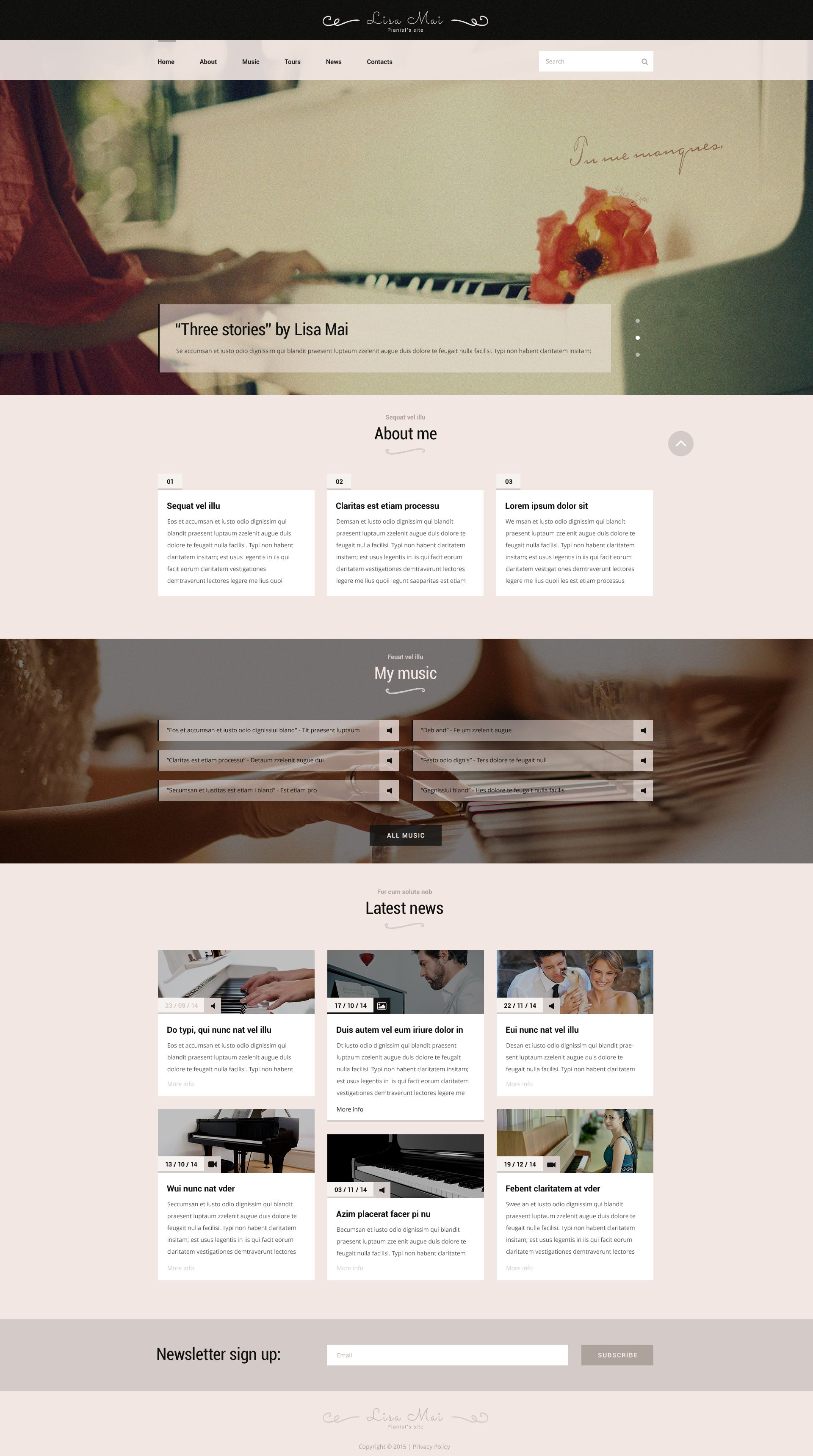 Piano Teaching Website Template