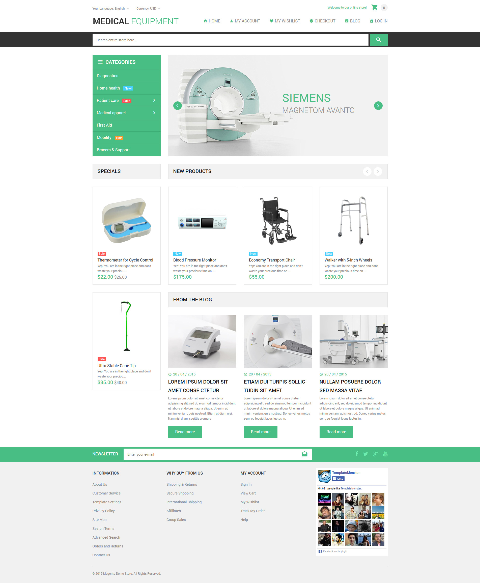 Medical Stuff Store Magento Theme