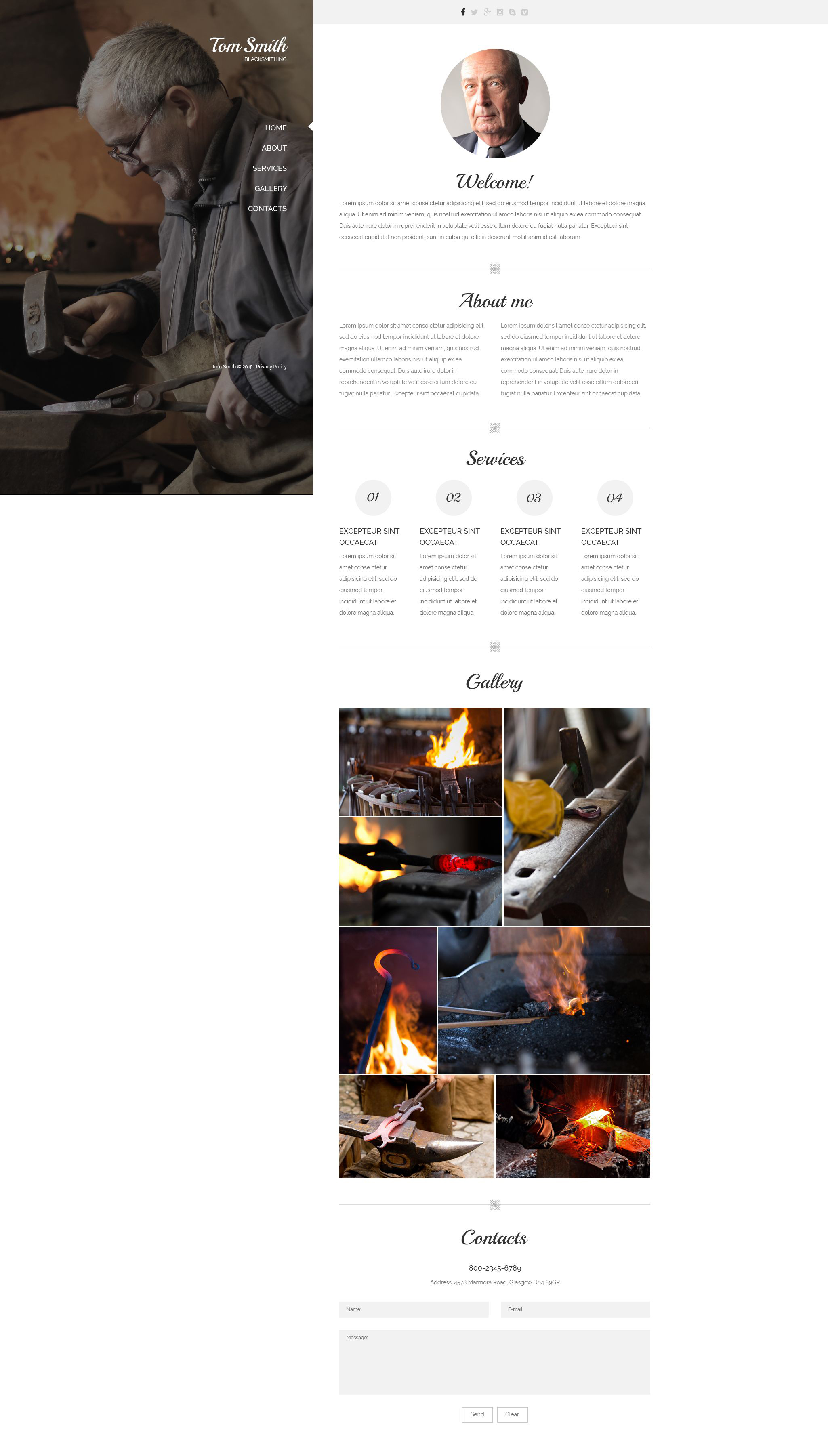 Blacksmith's Services Website Template
