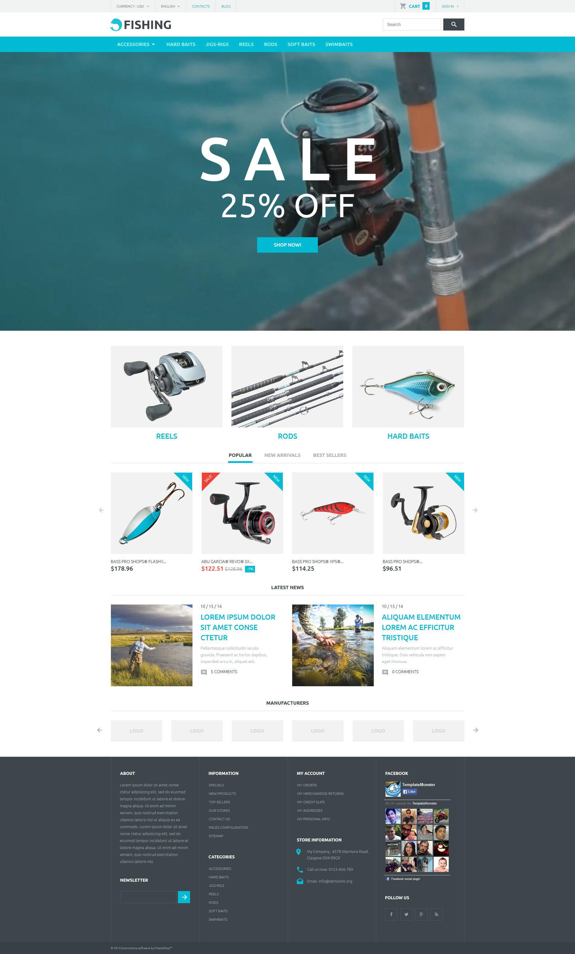 Fishing Store PrestaShop Theme