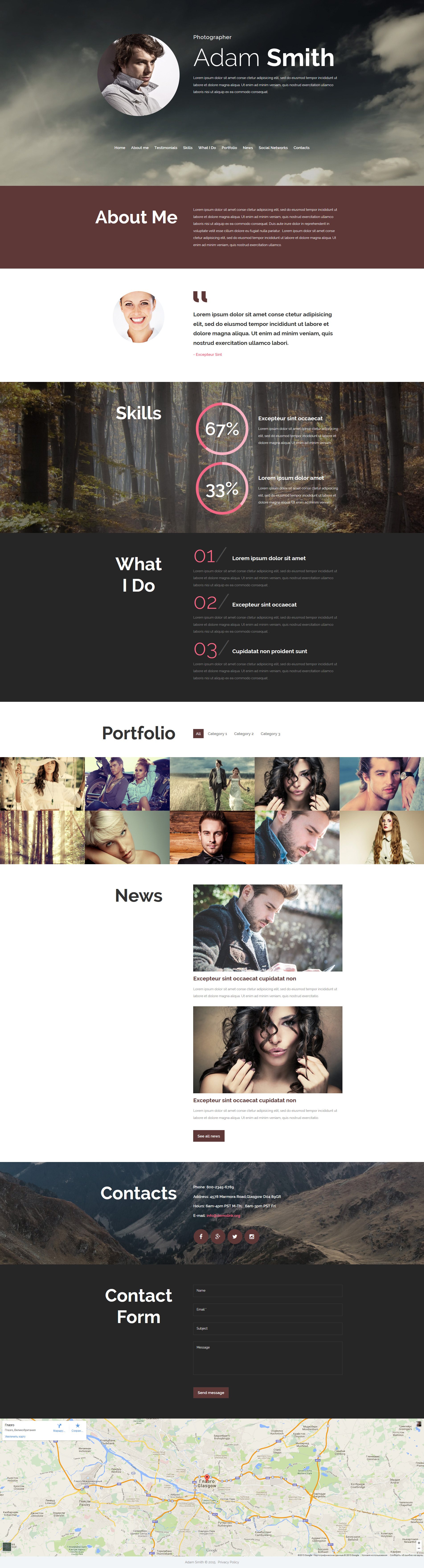 Photographer Portfolio Moto CMS 3 Template