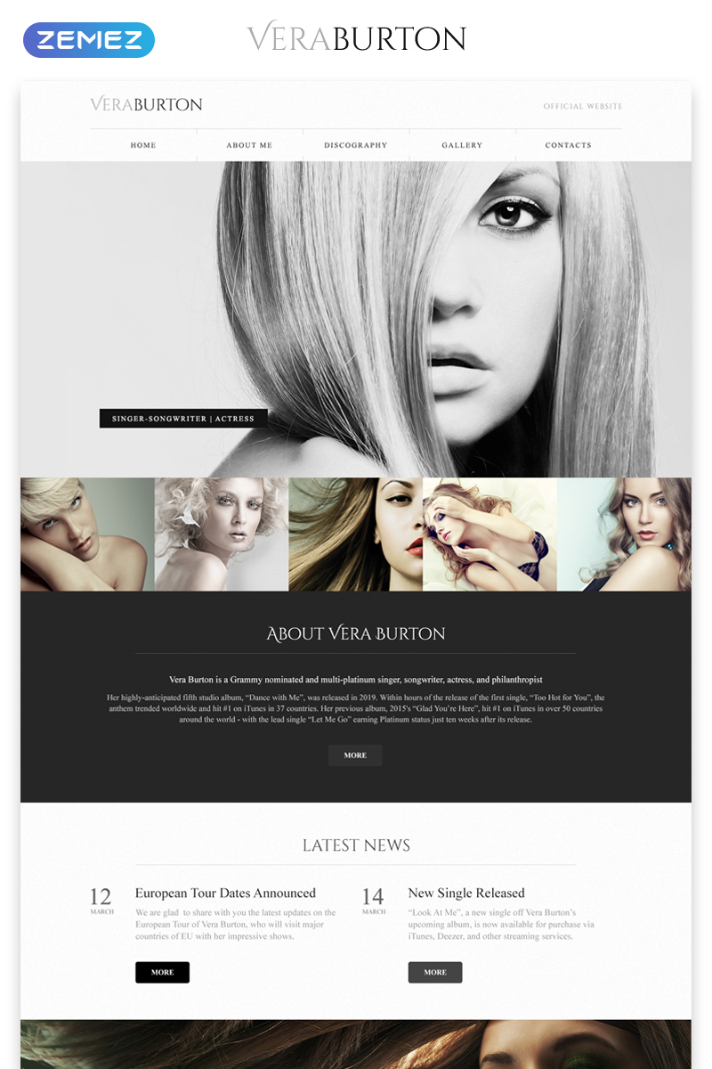 Vera Burton - Personal Pages Responsive HTML Elegant Website Template