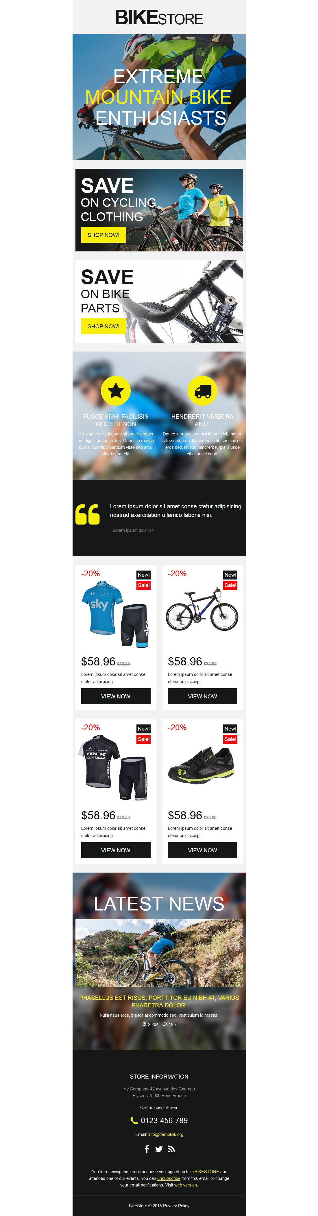 Cycling Responsive Newsletter Template