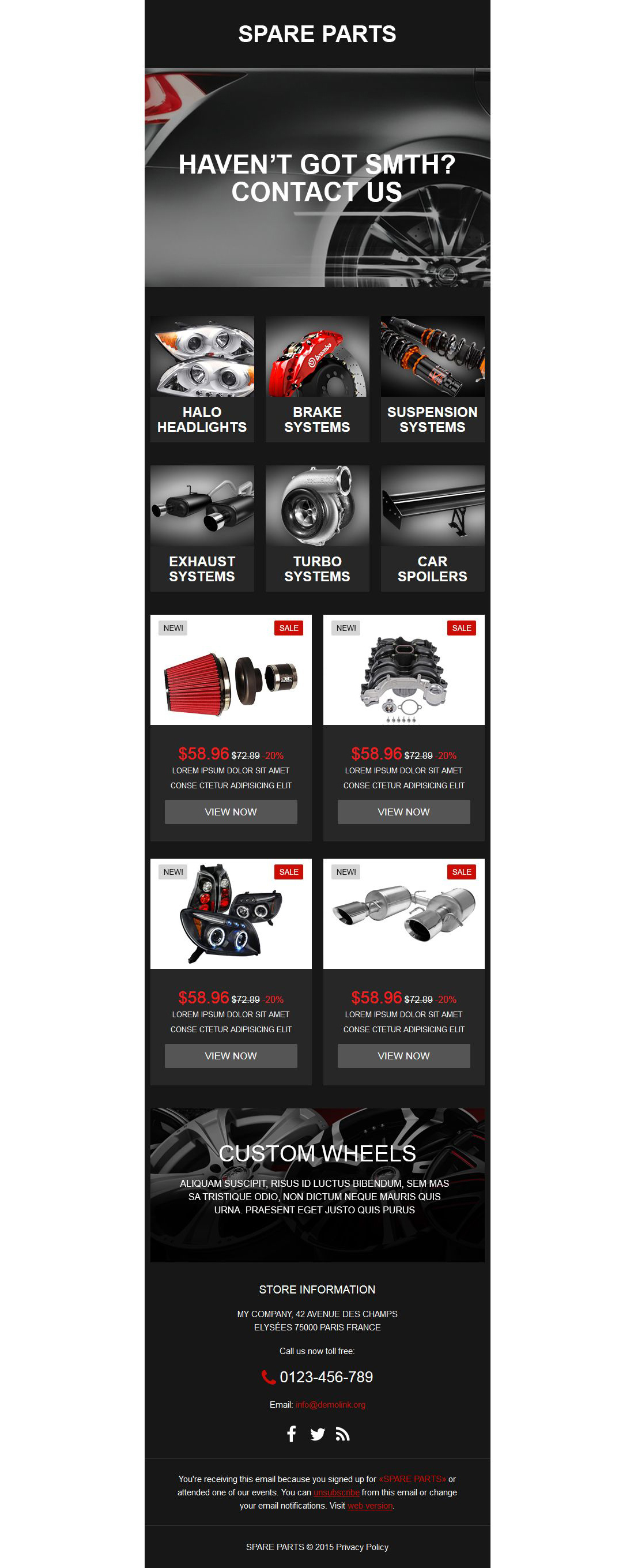 Auto Parts Responsive Newsletter Template