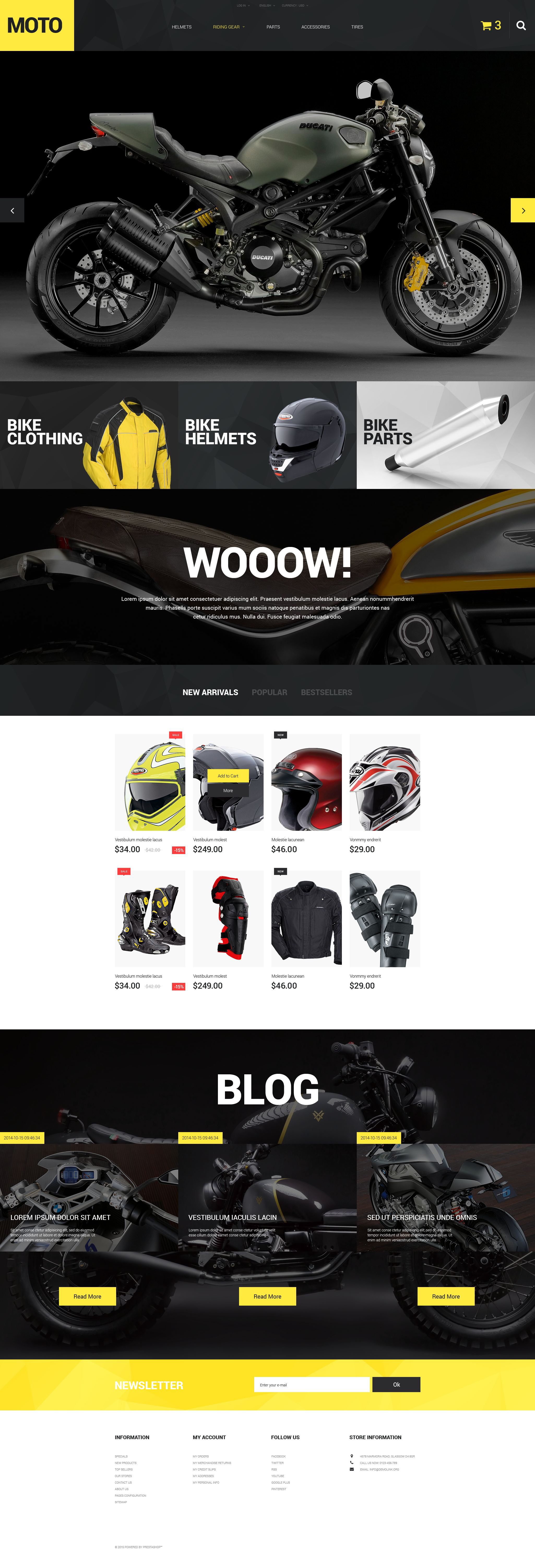 Motorcycle Store PrestaShop Theme