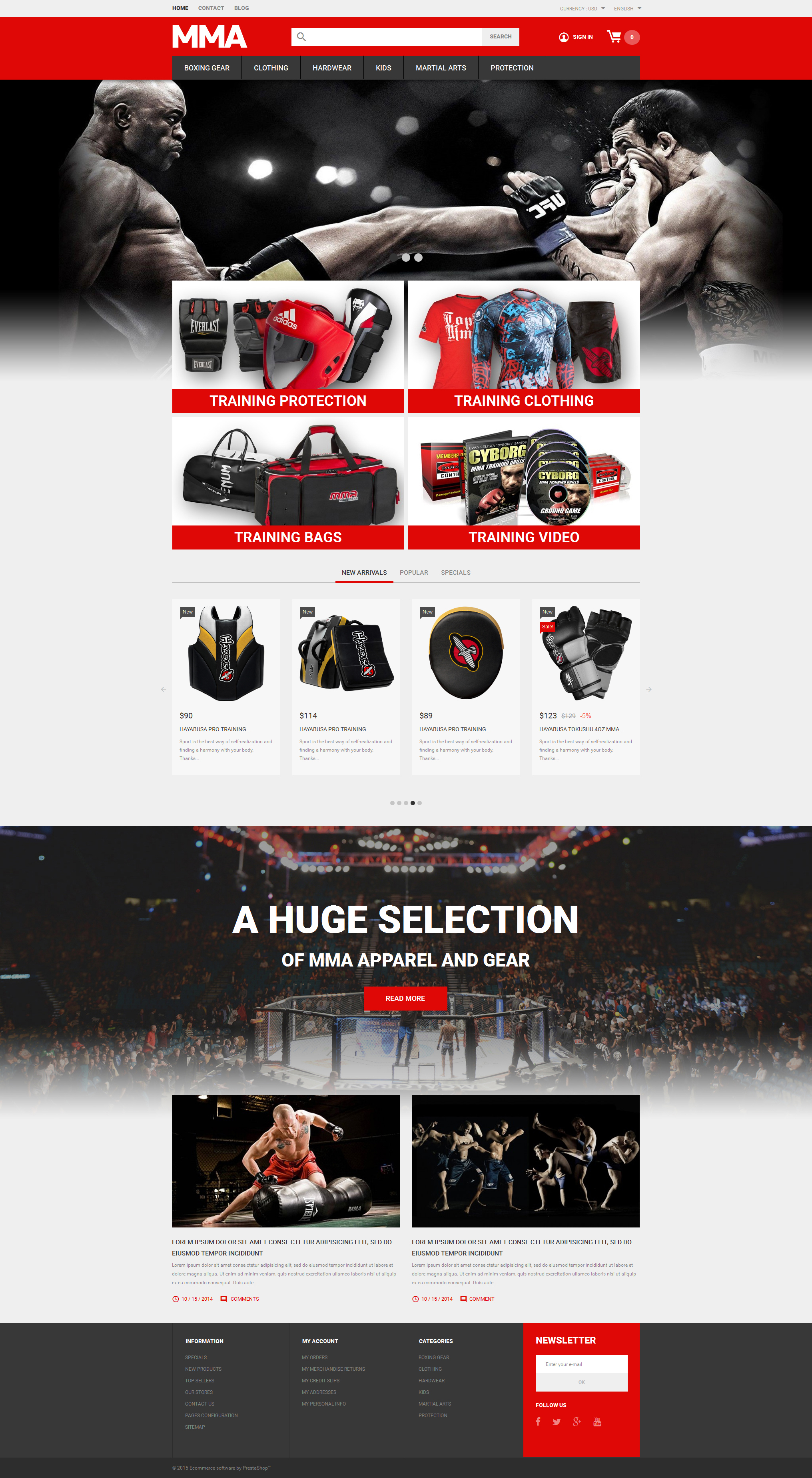 MMA Outfit Store PrestaShop Theme