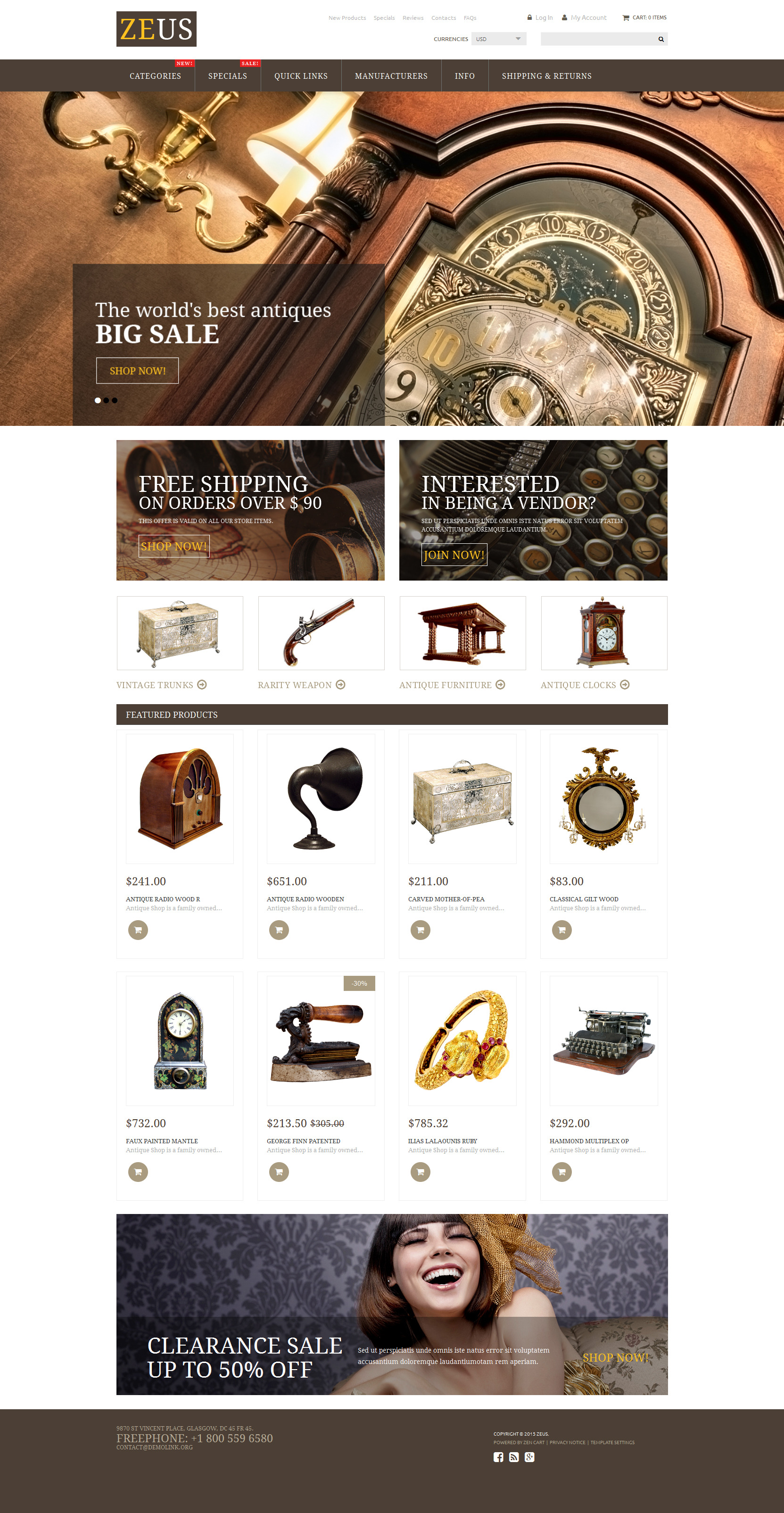 Antique Store ZenCart Template