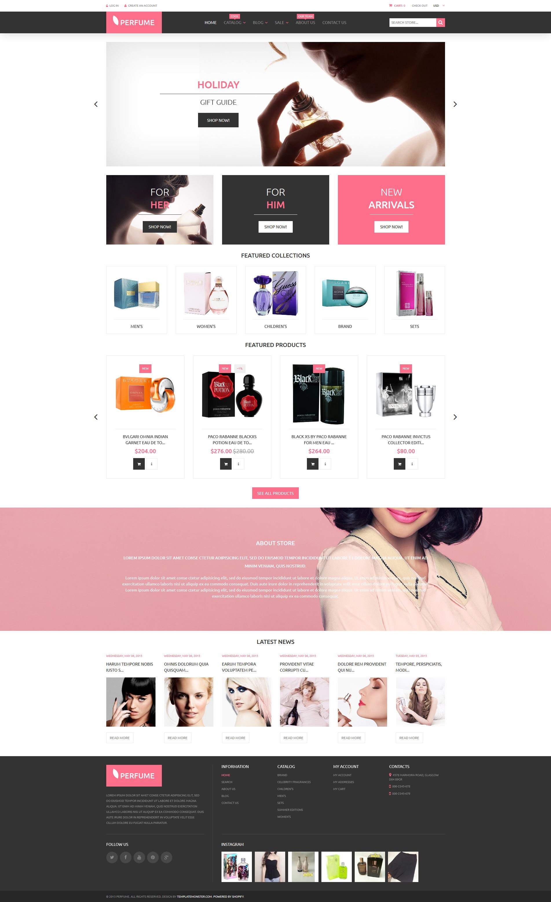 Perfumes & Cosmetics eCommerce Shopify Theme