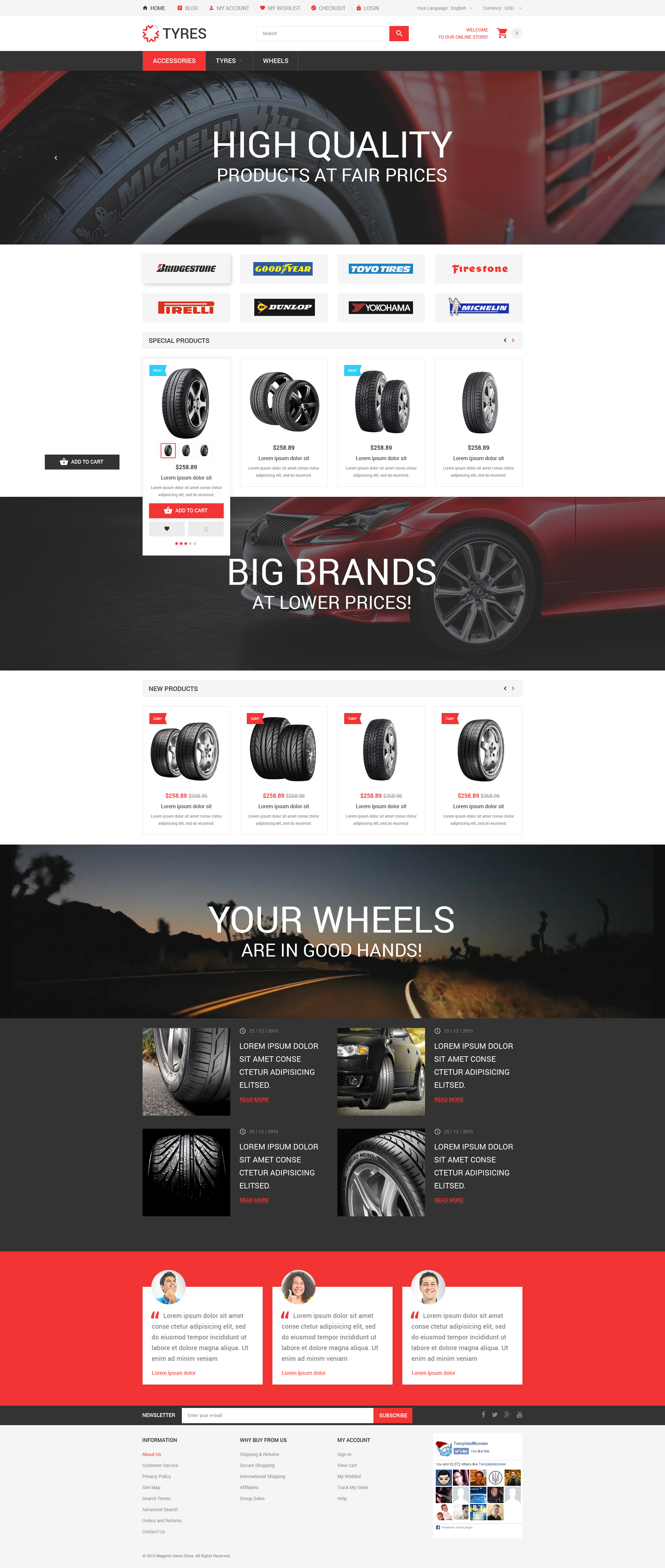 Car Wheels Online Store Magento Theme