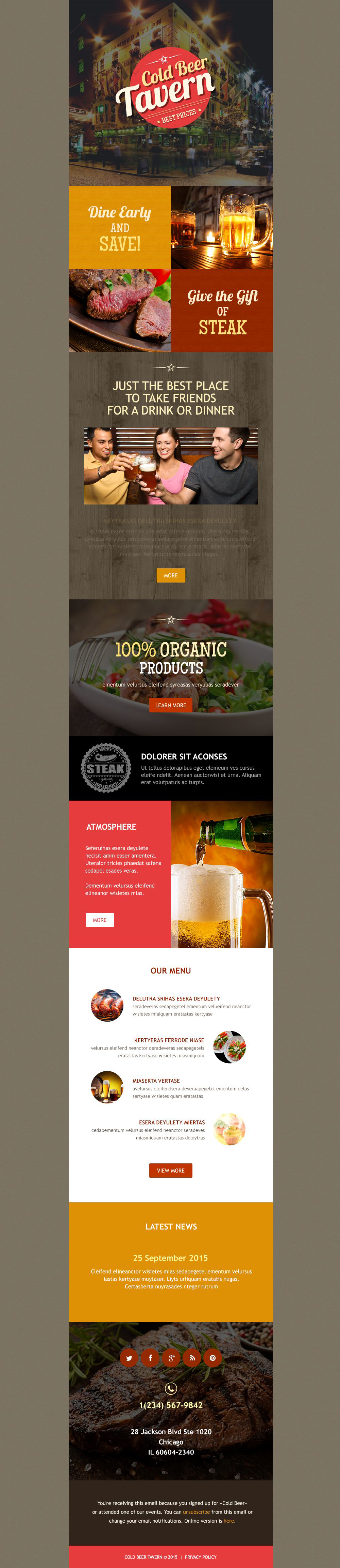 Cafe and Restaurant Responsive Newsletter Template