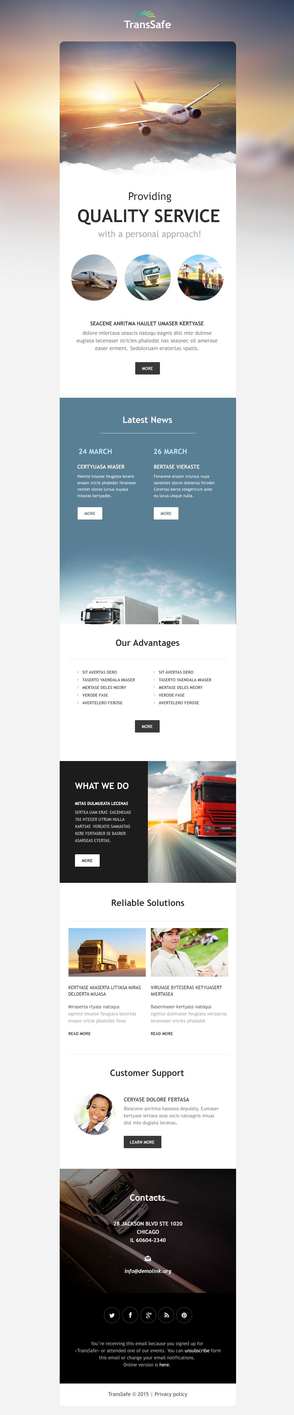 Transportation Responsive Newsletter Template