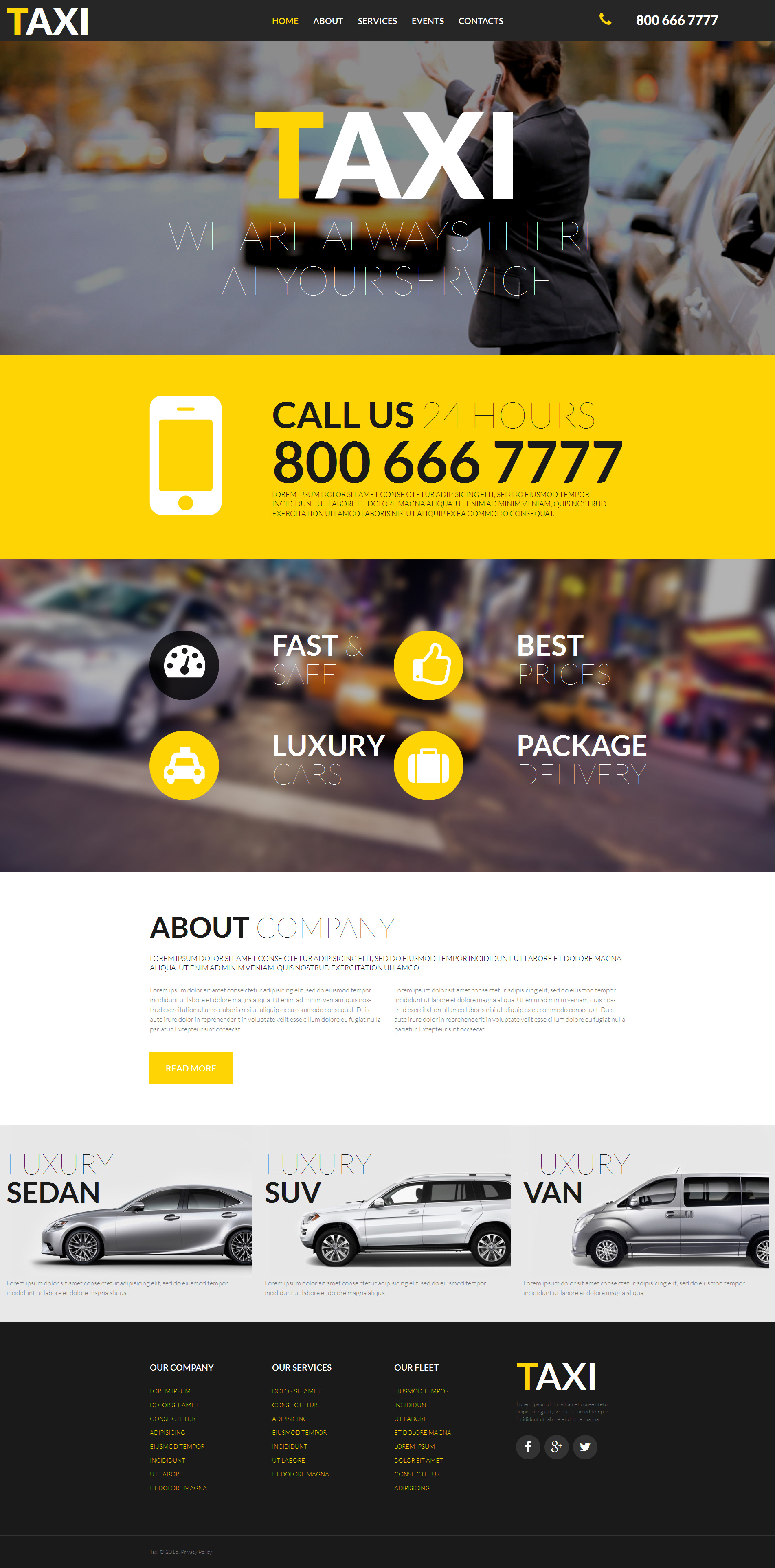 Taxi Responsive Moto CMS 3 Template