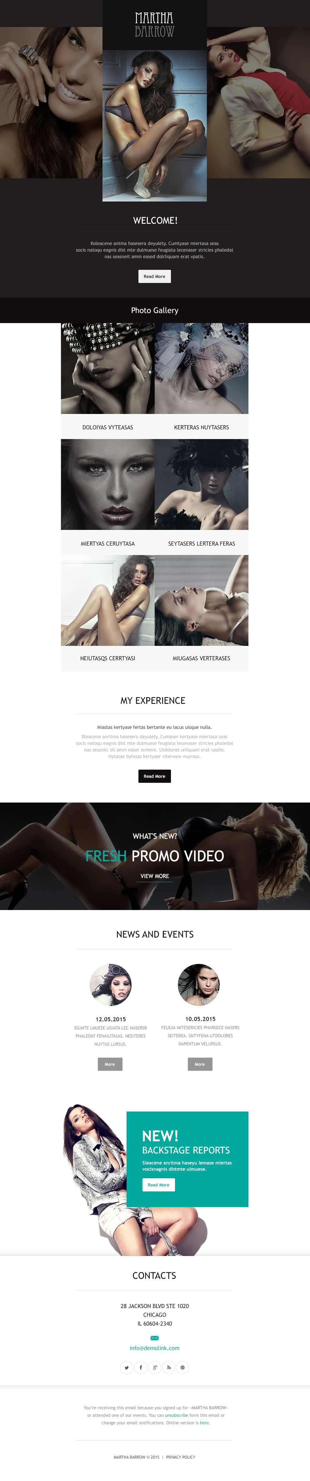 Model Agency Responsive Newsletter Template