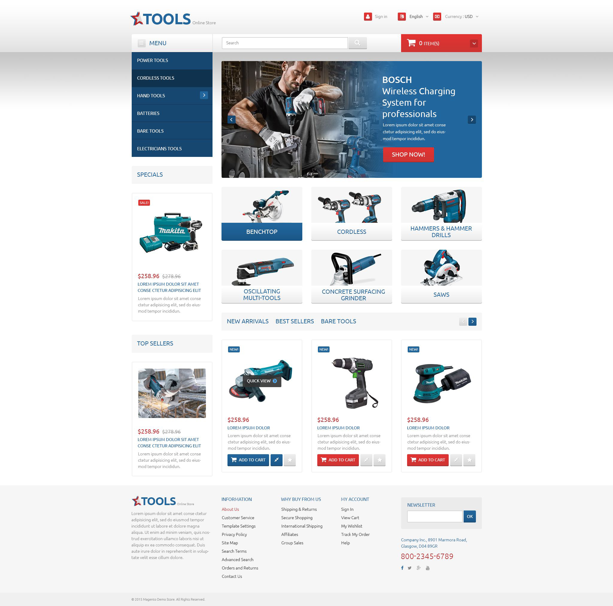 Tools and Equipment PrestaShop Theme