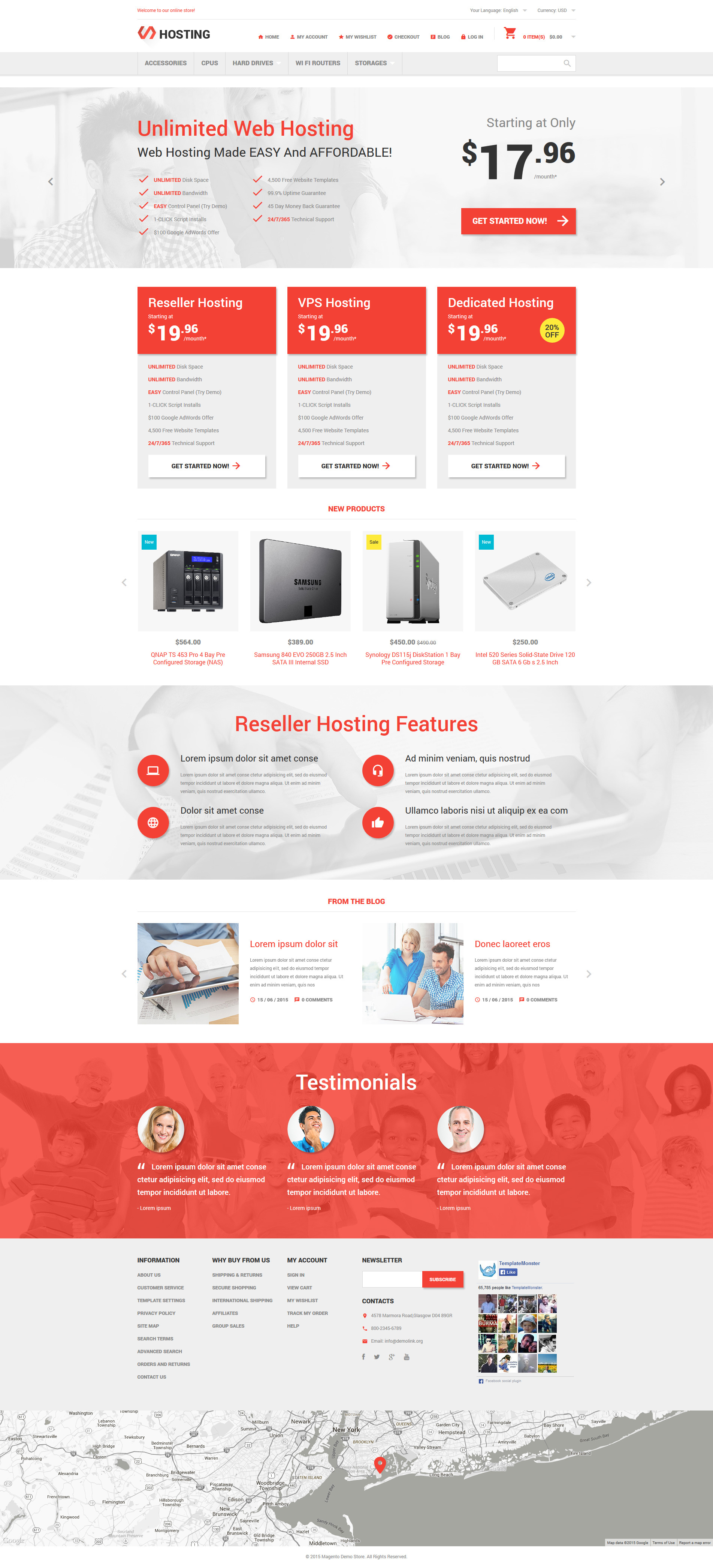 Hosting Online Store Magento Theme