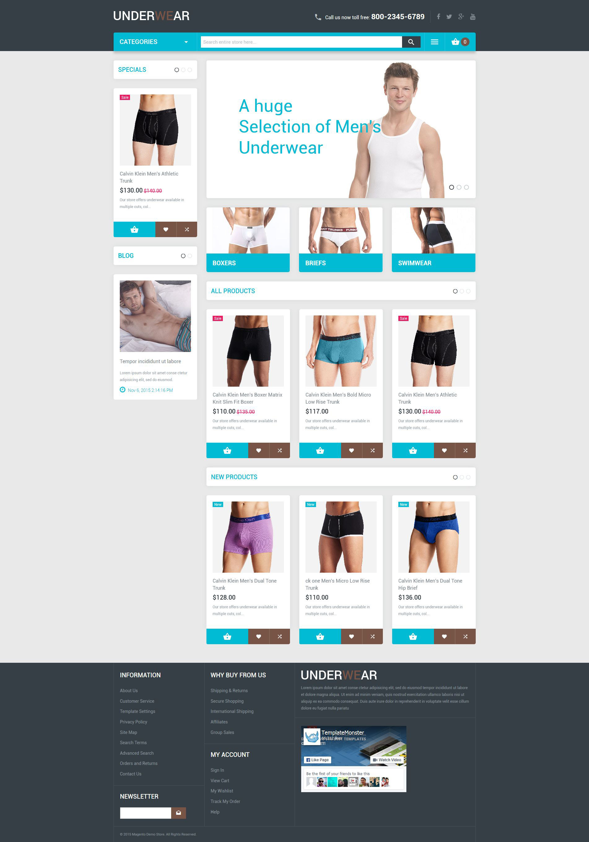 Mens Underwear Magento Theme