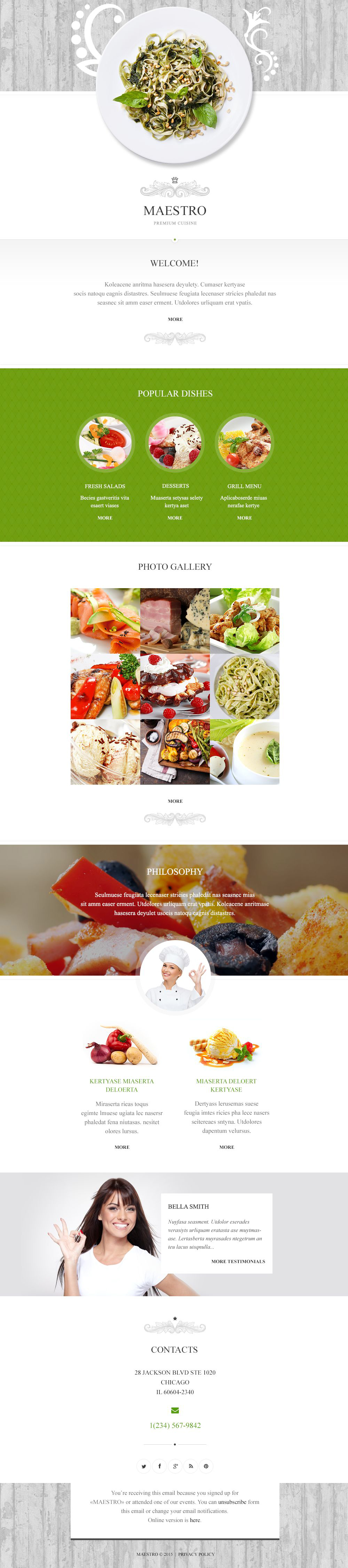 Cafe and Restaurant Responsive Newsletter Template