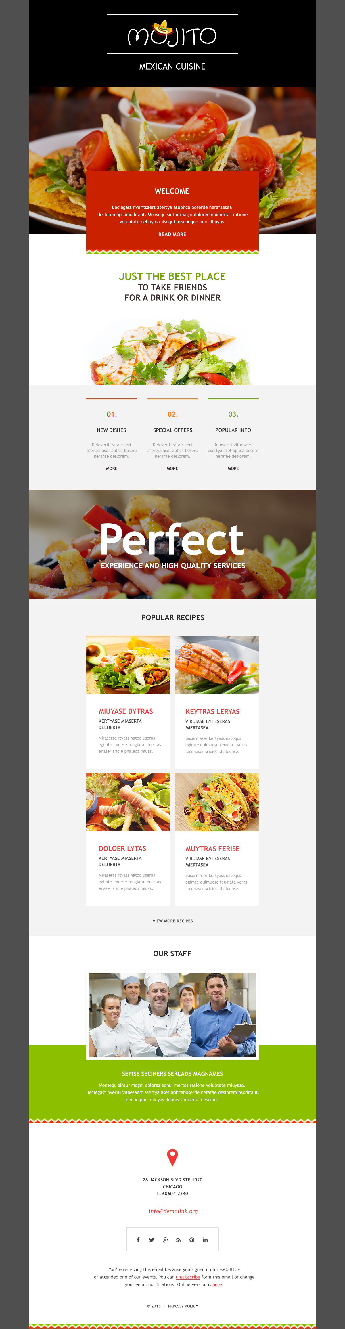 Mexican Restaurant Responsive Newsletter Template