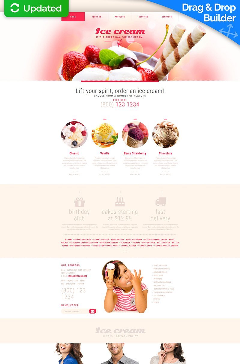 Ice Cream Moto CMS 3 Template