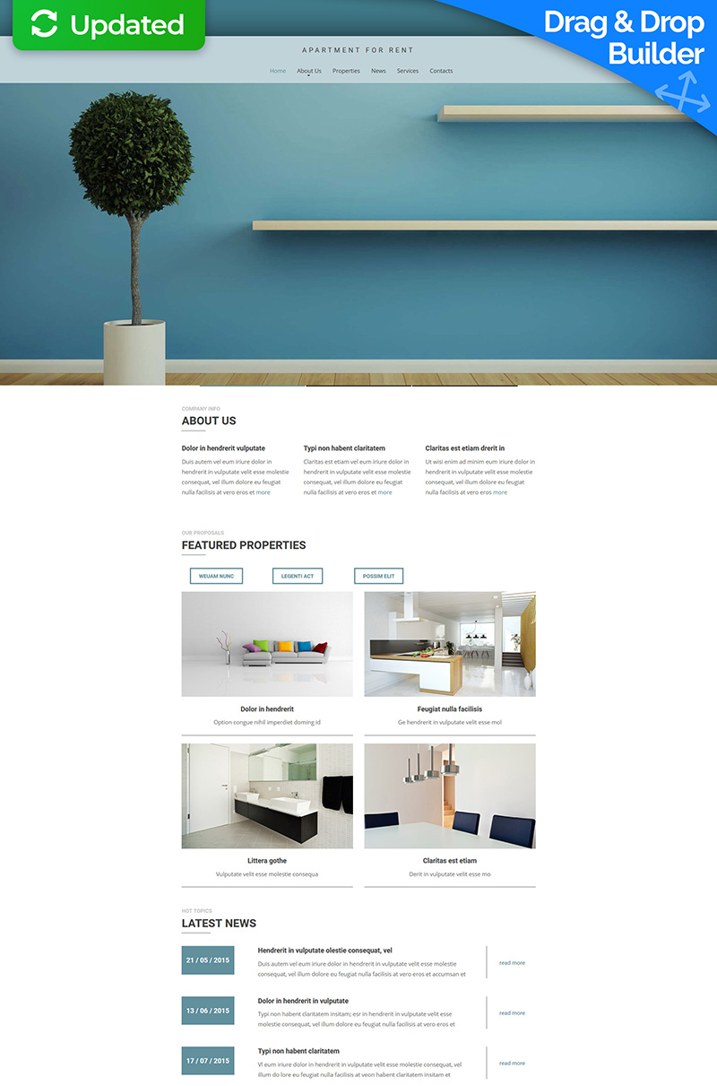 Property Rental Moto CMS 3 Template