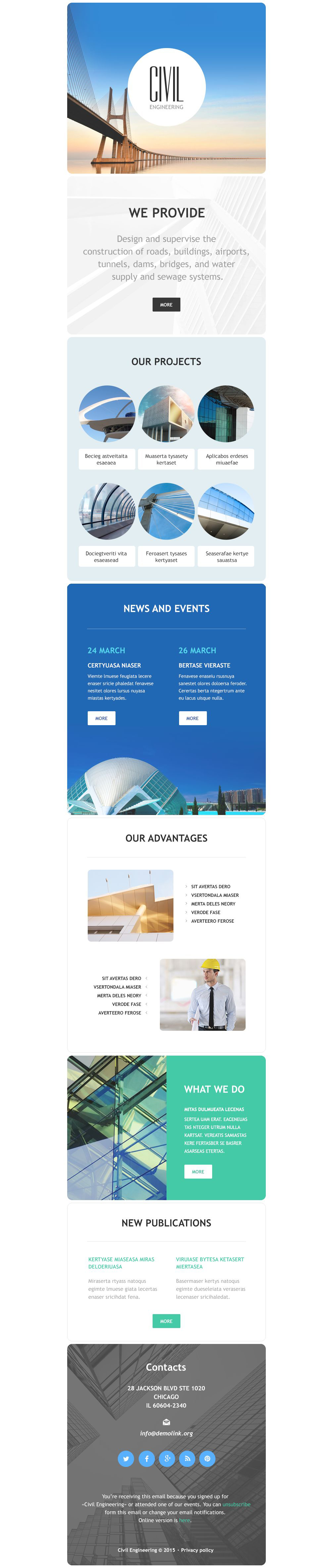 Civil Engineering Responsive Newsletter Template