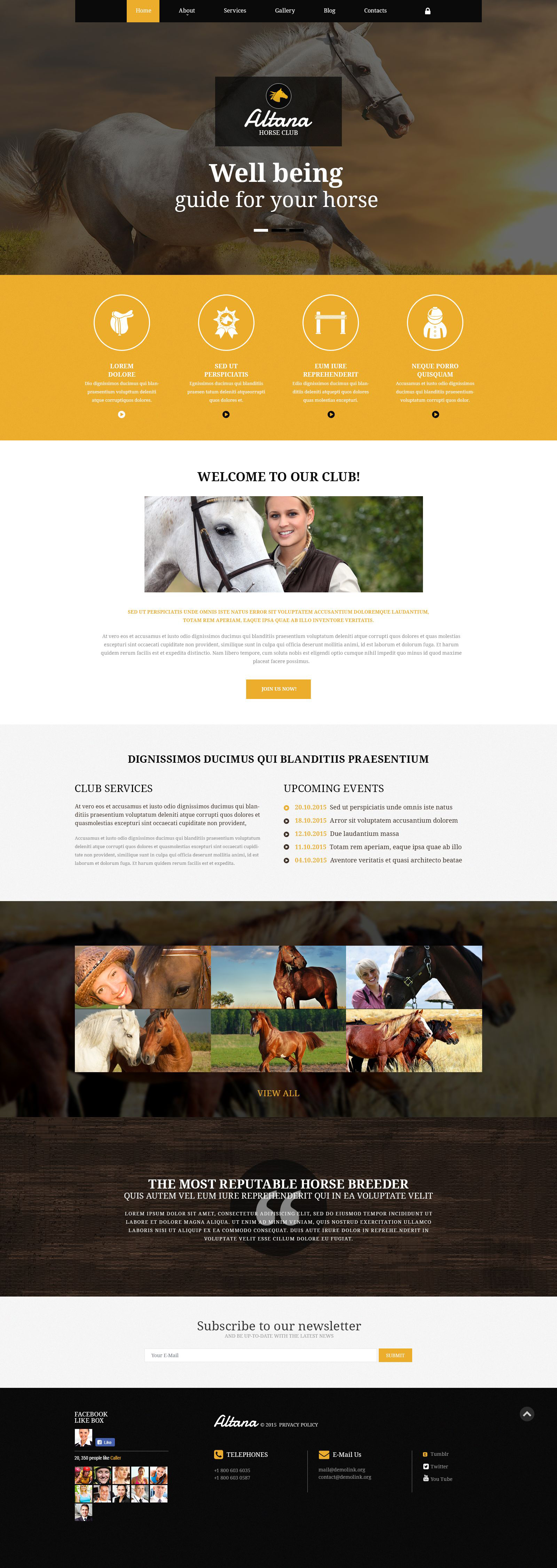 Horse Club Joomla Template