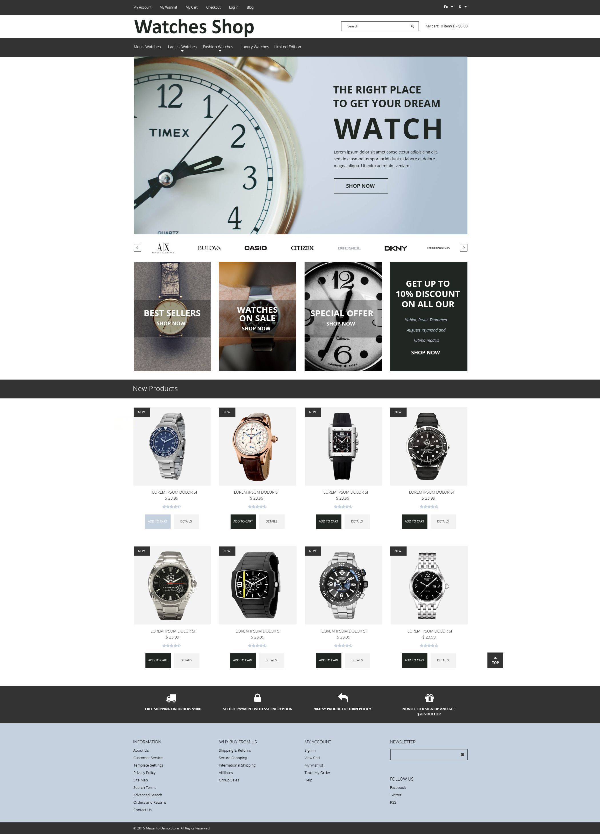 Watches Shop Magento Theme