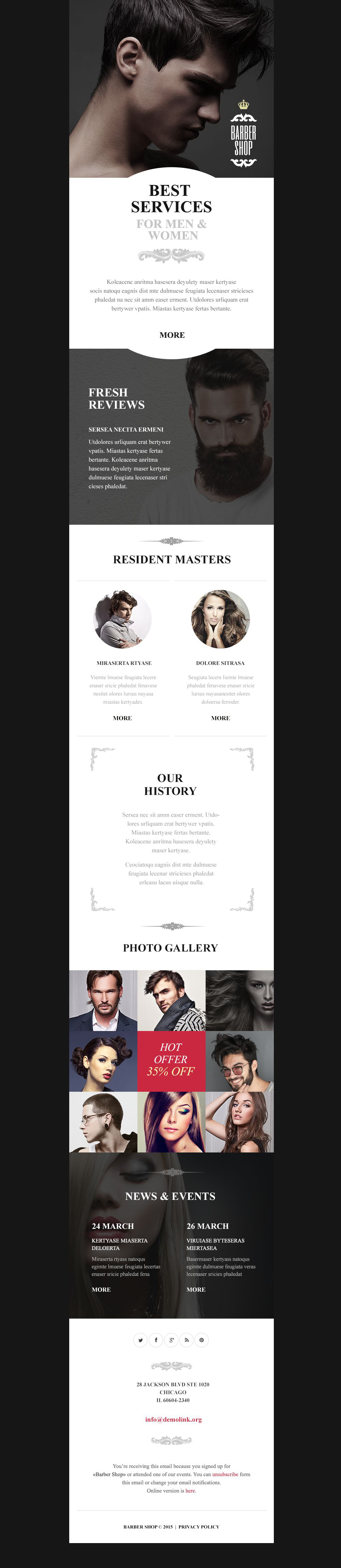 Hair Salon Responsive Newsletter Template