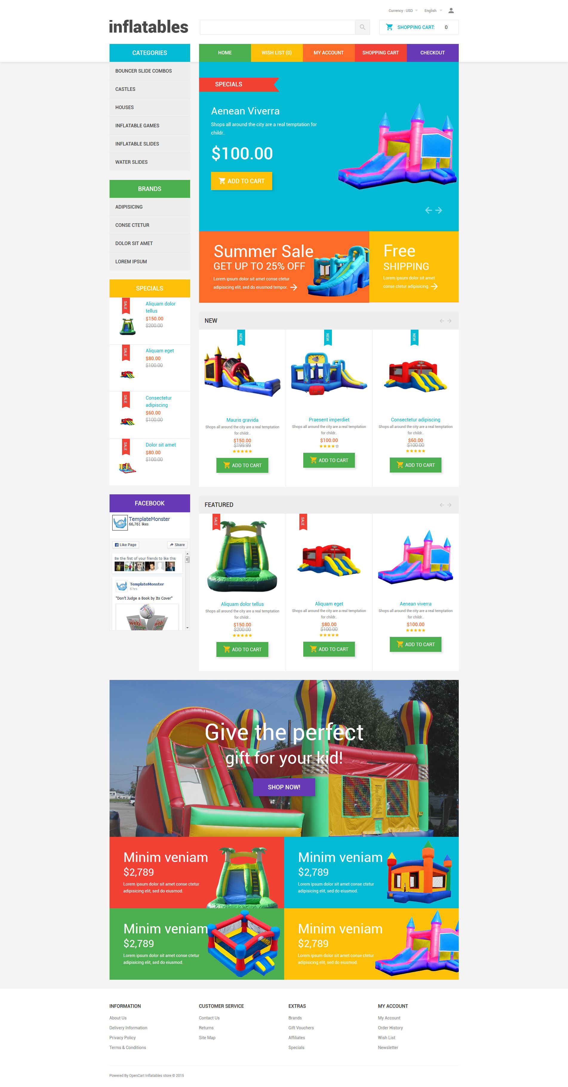 Inflatables OpenCart Template