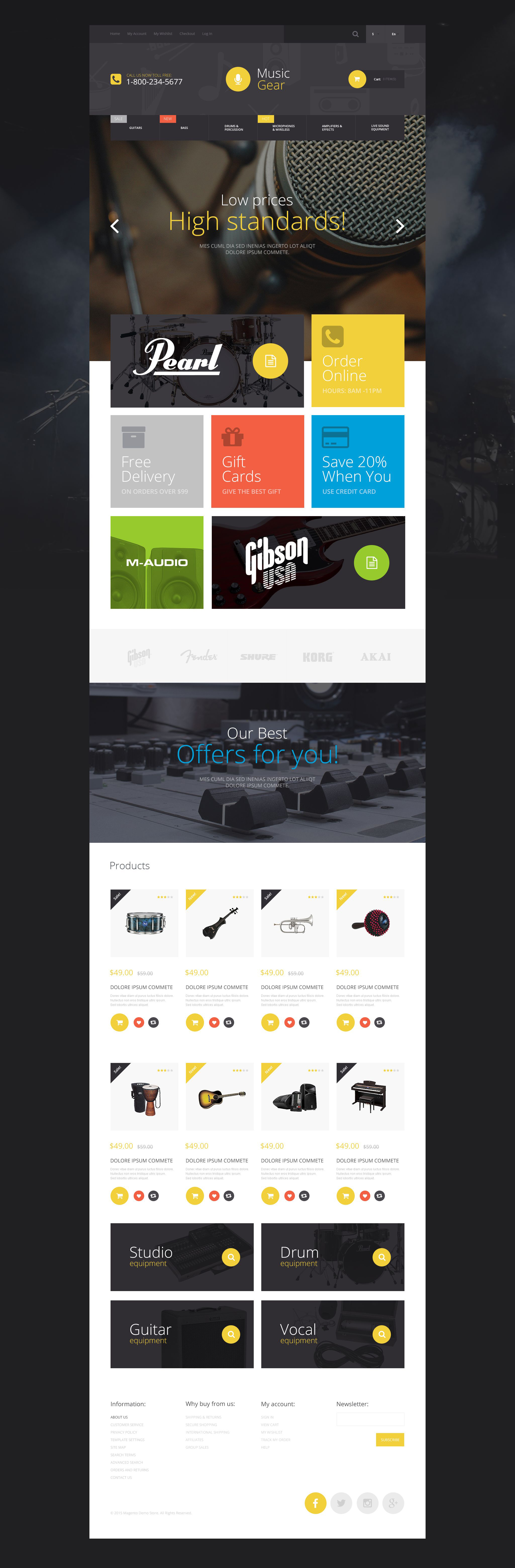 Music Gear Store Magento Theme