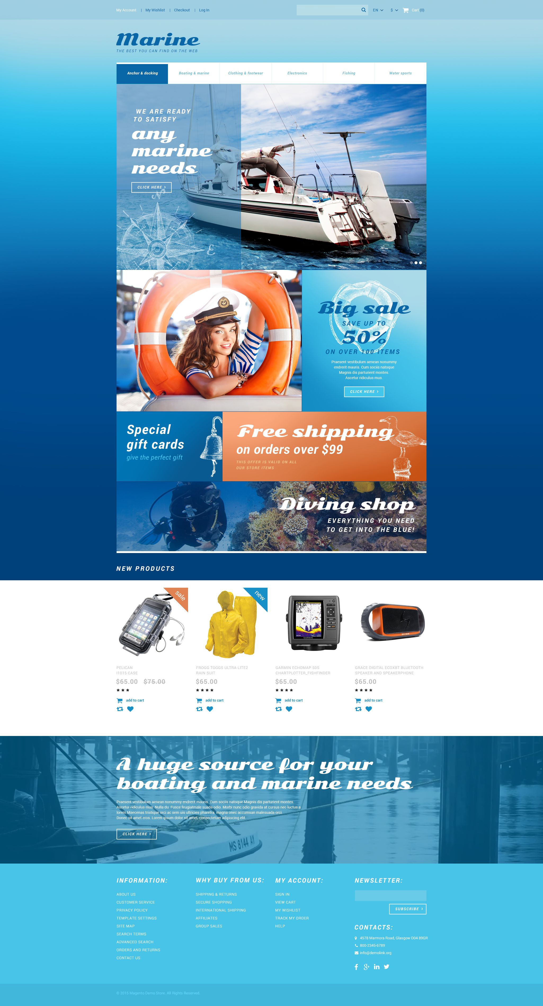 Marine Store Magento Theme