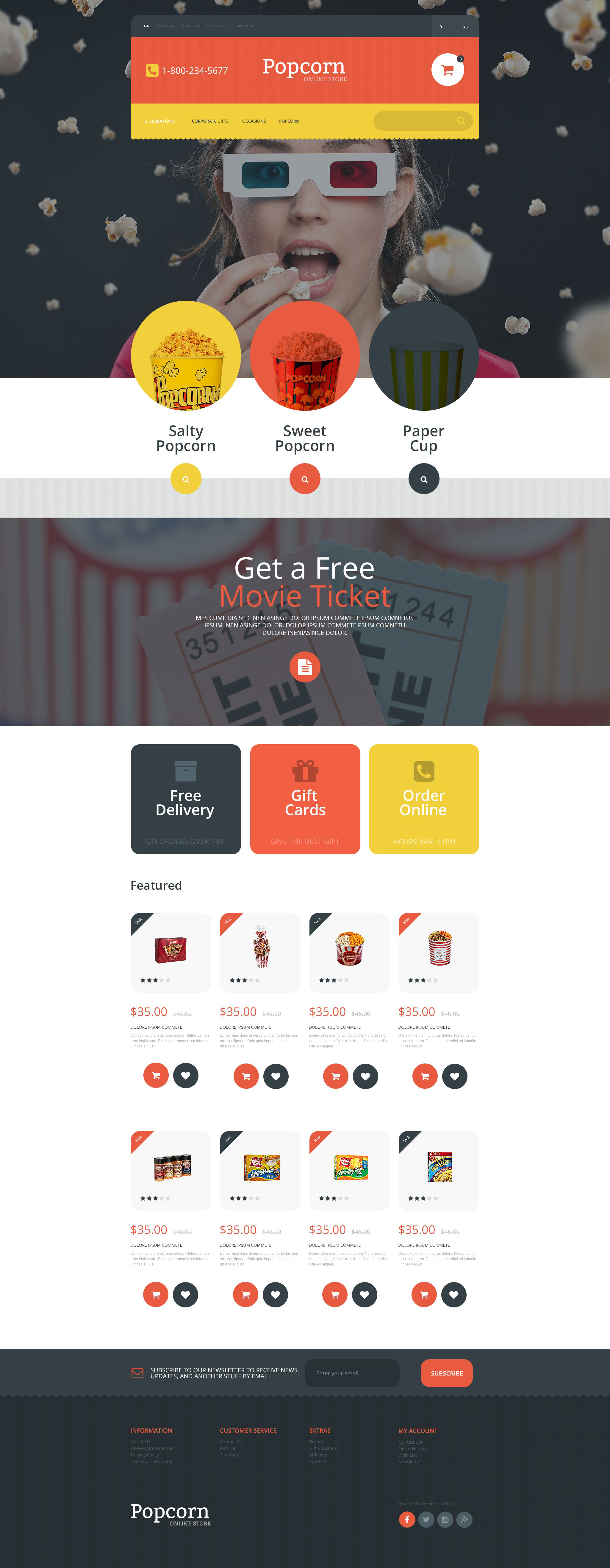 Popcorn Online Store OpenCart Template