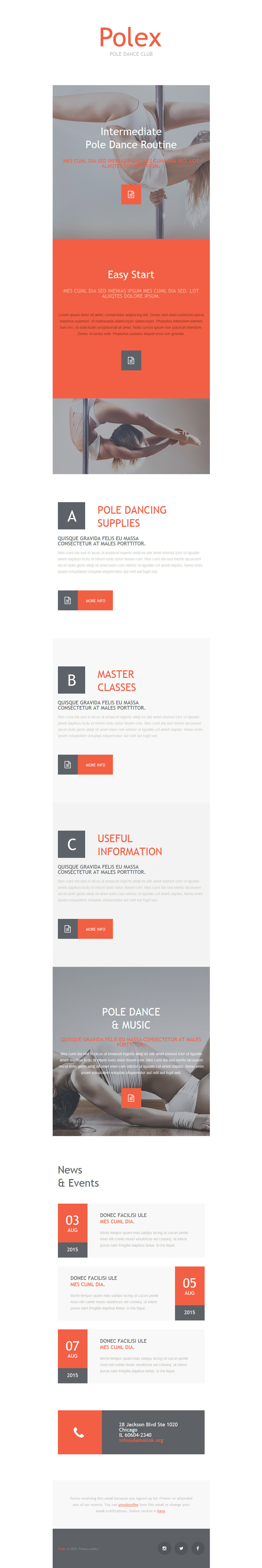 Dance Studio Responsive Newsletter Template