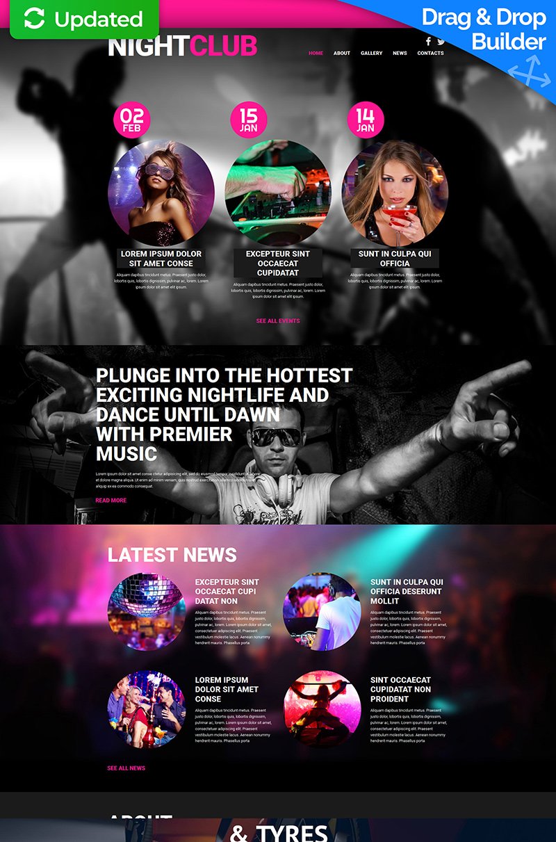 Night Club MotoCMS Website Template