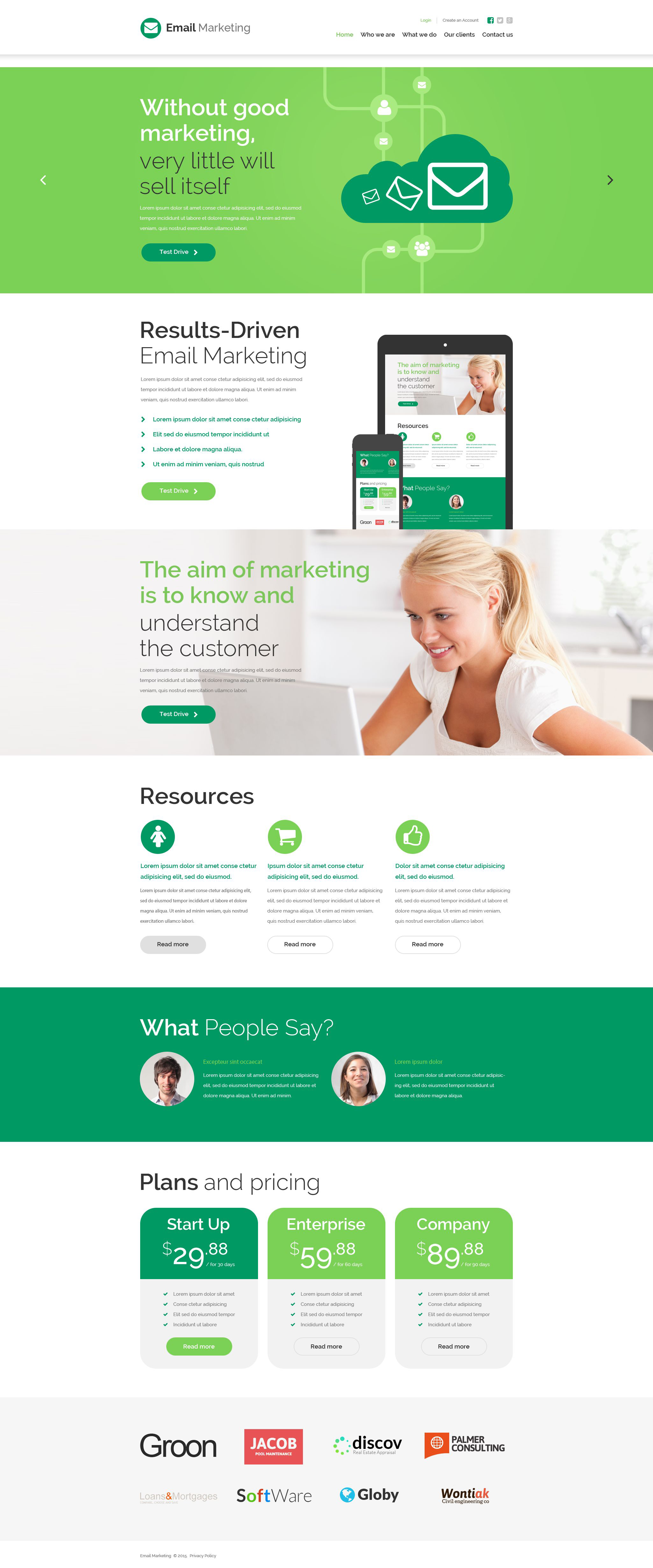 Email Marketing Website Template