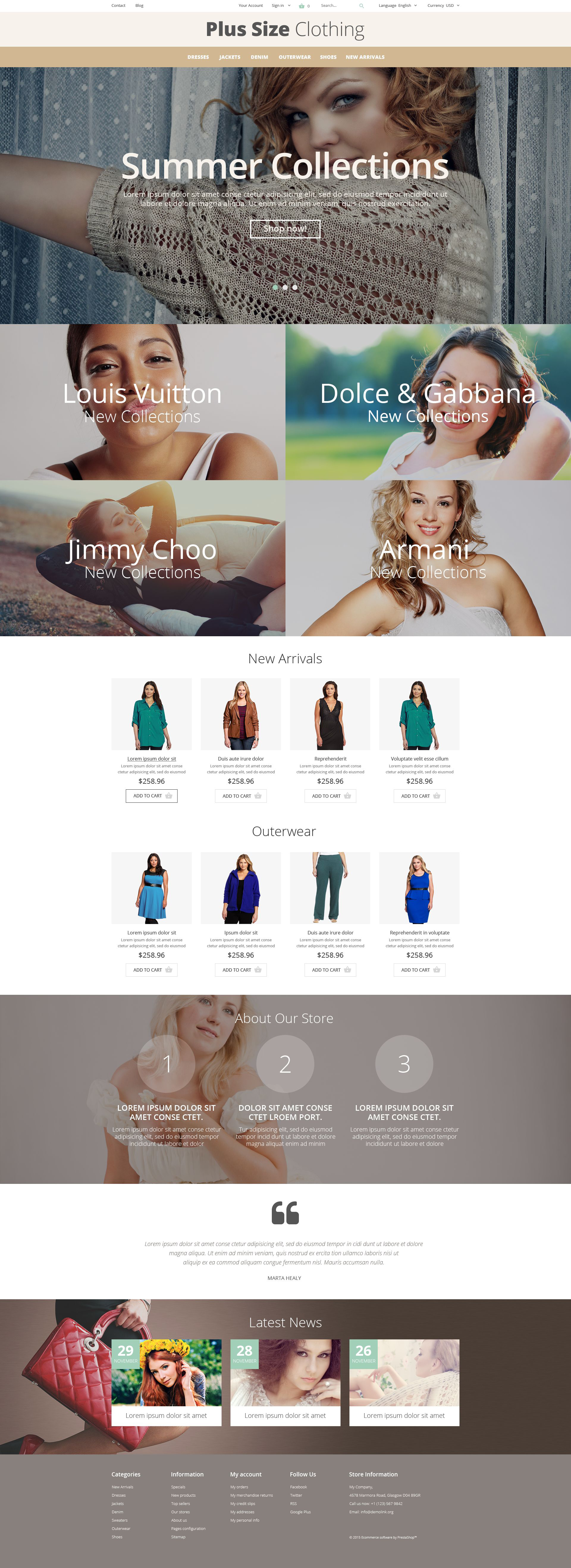 Plus Size Clothing PrestaShop Theme