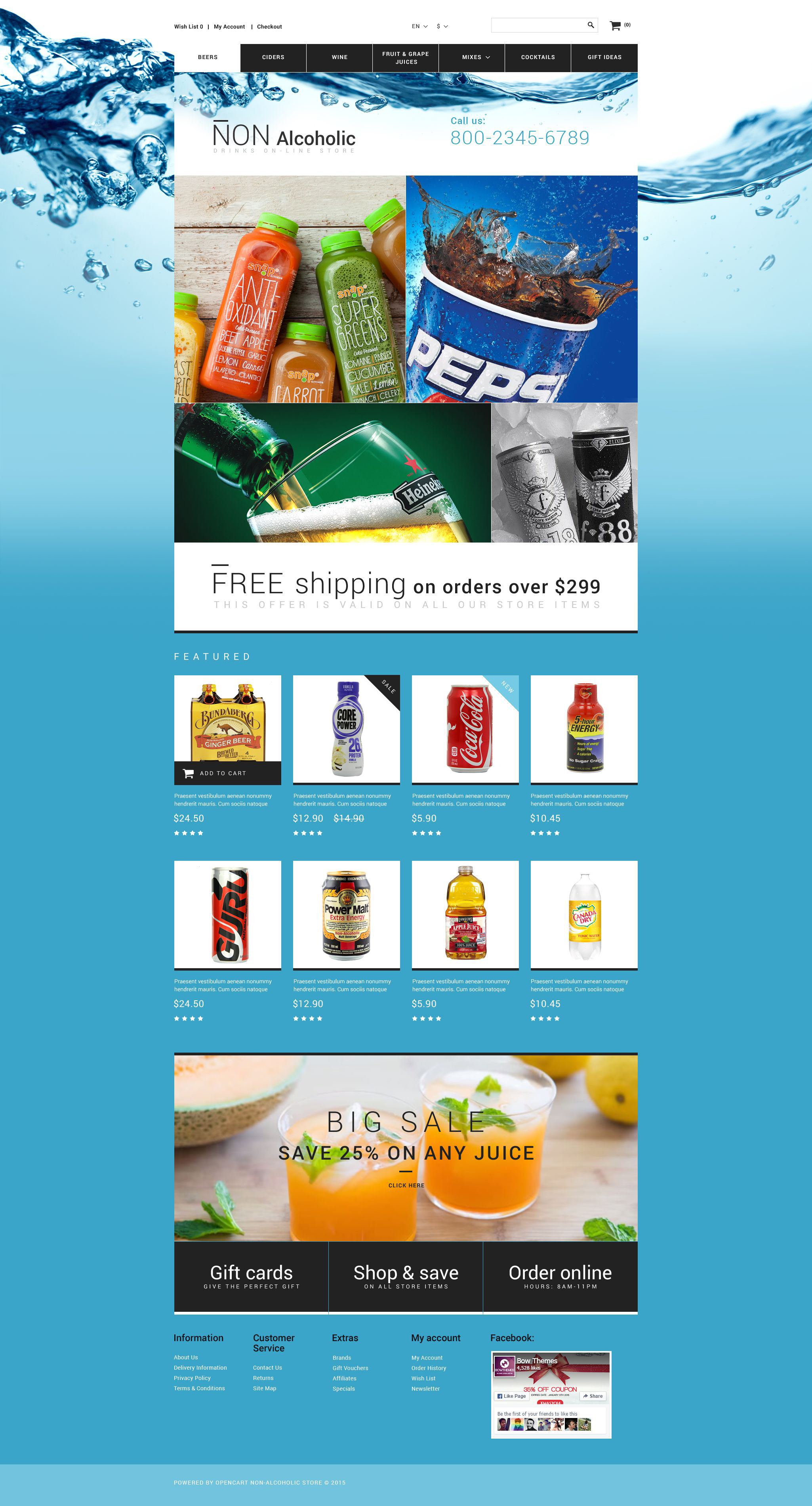 Drink Store OpenCart Template