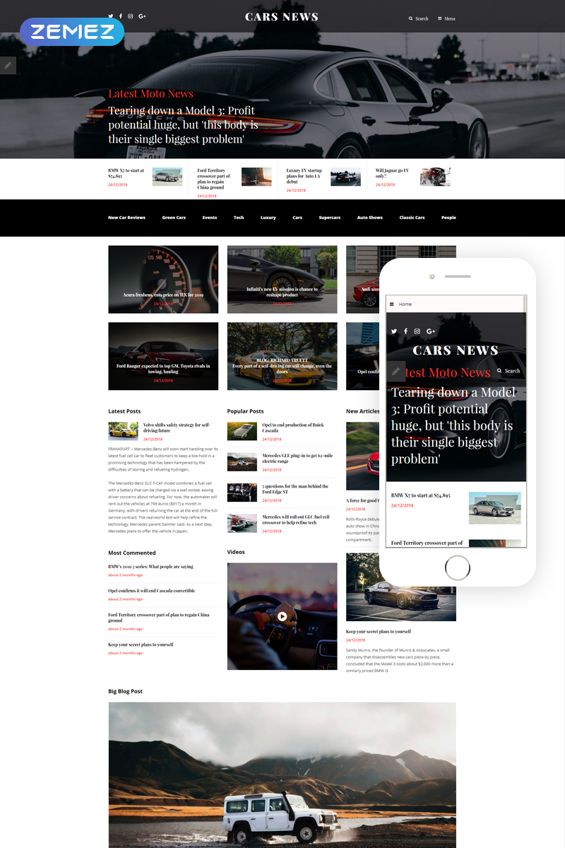 Cars News Joomla Template