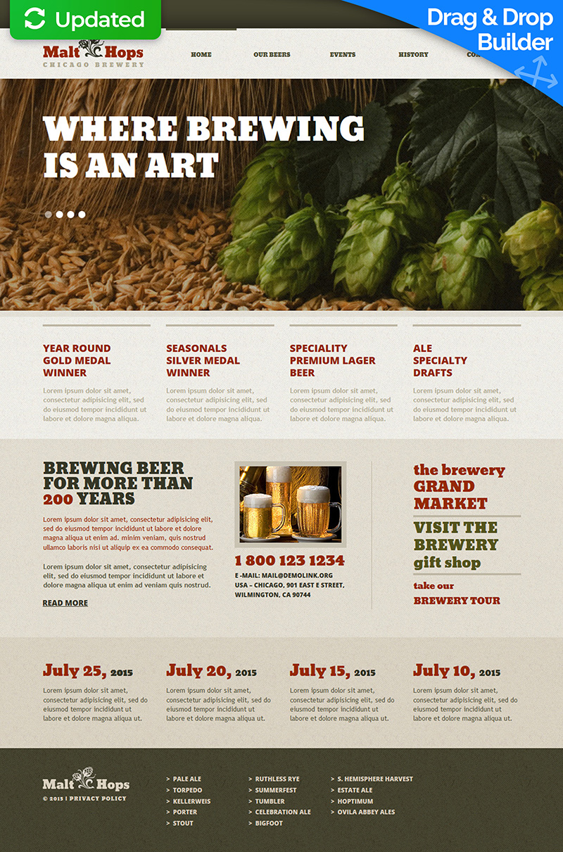 Malt Hops - Brewery Moto CMS 3 Template