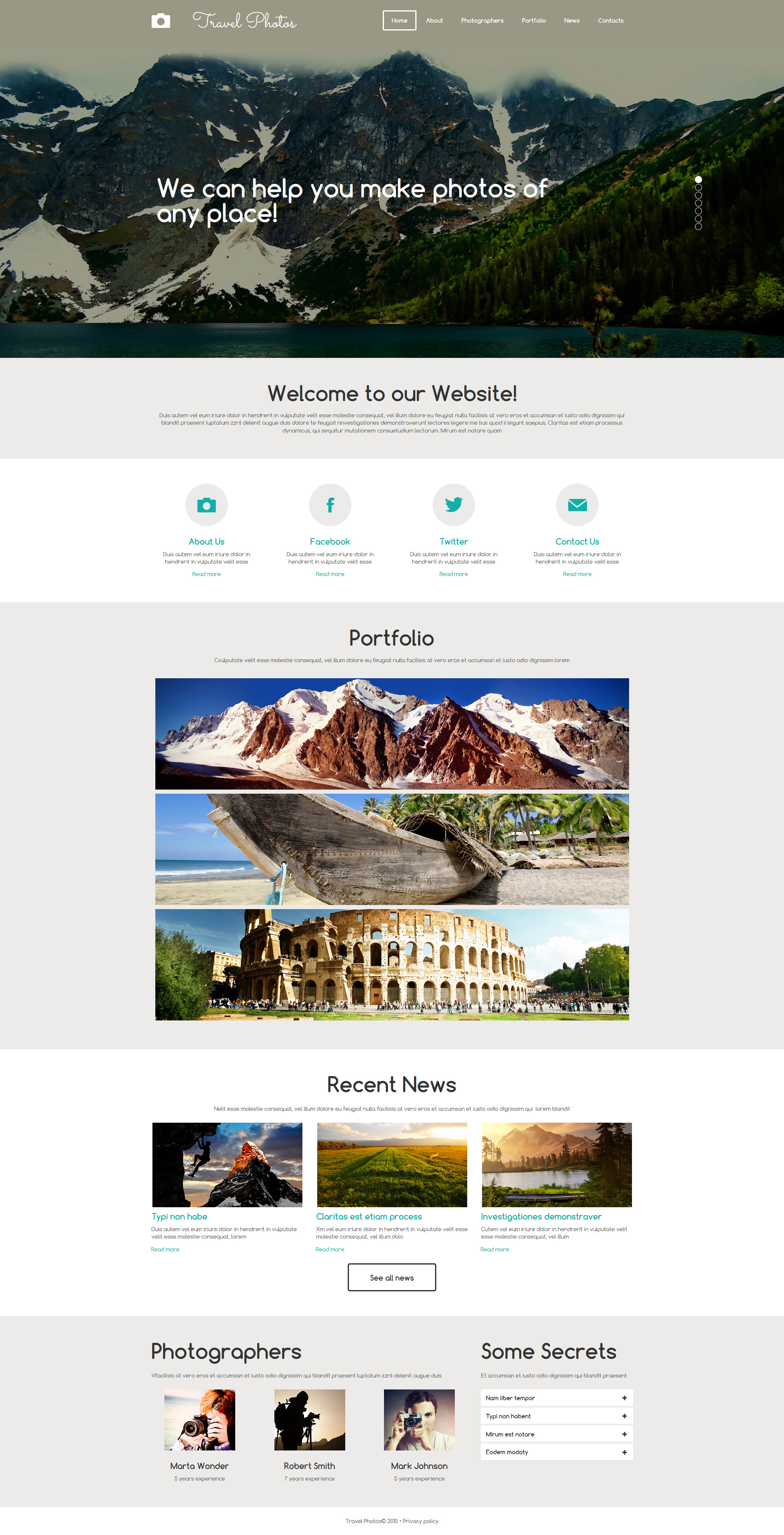 Photographer Portfolio Moto CMS 3 Template