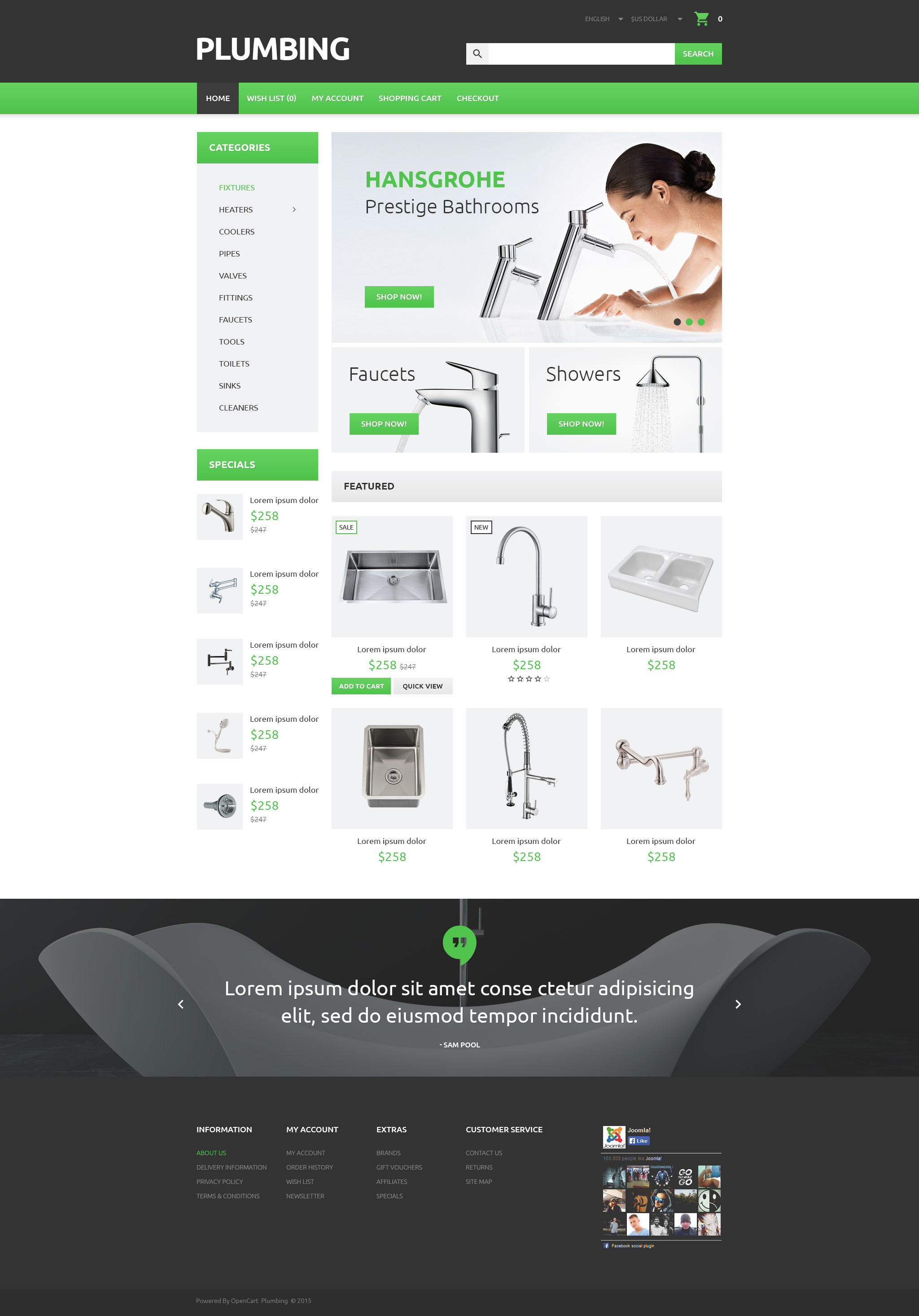 Plumber's Tool Case OpenCart Template