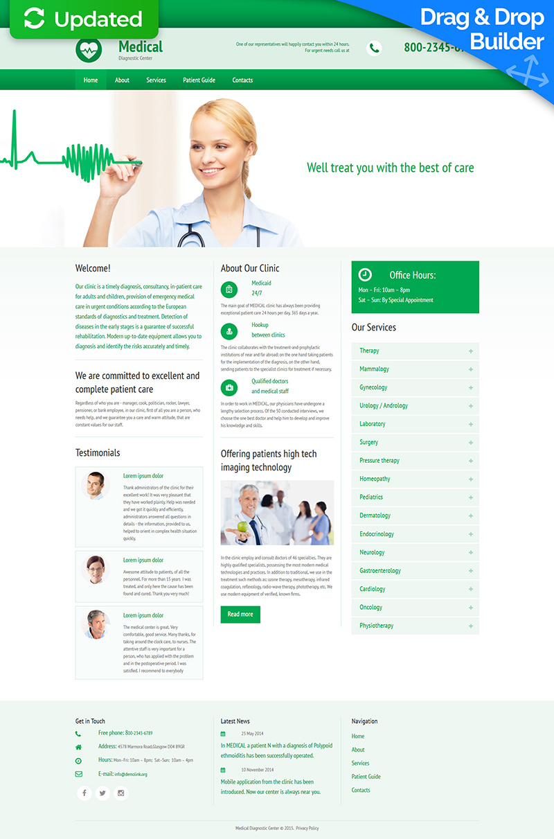 Diagnostic Center Moto CMS 3 Template