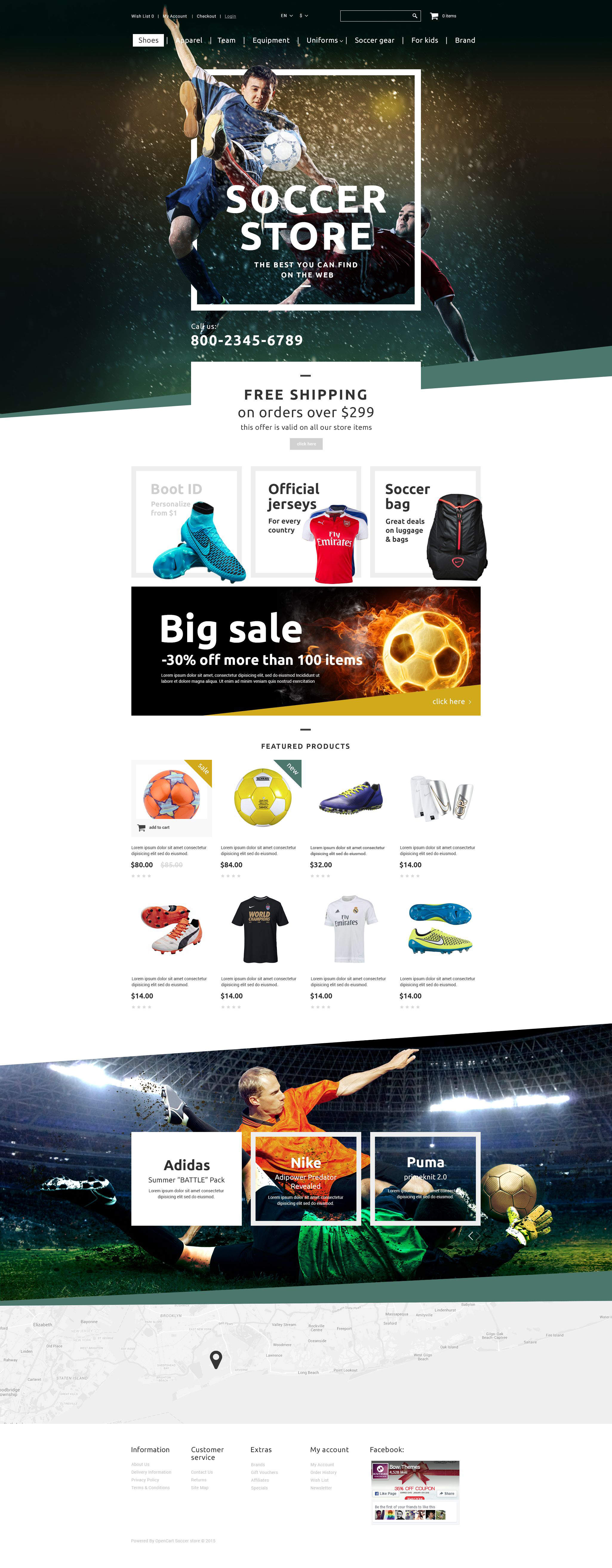Soccer Shop OpenCart Template