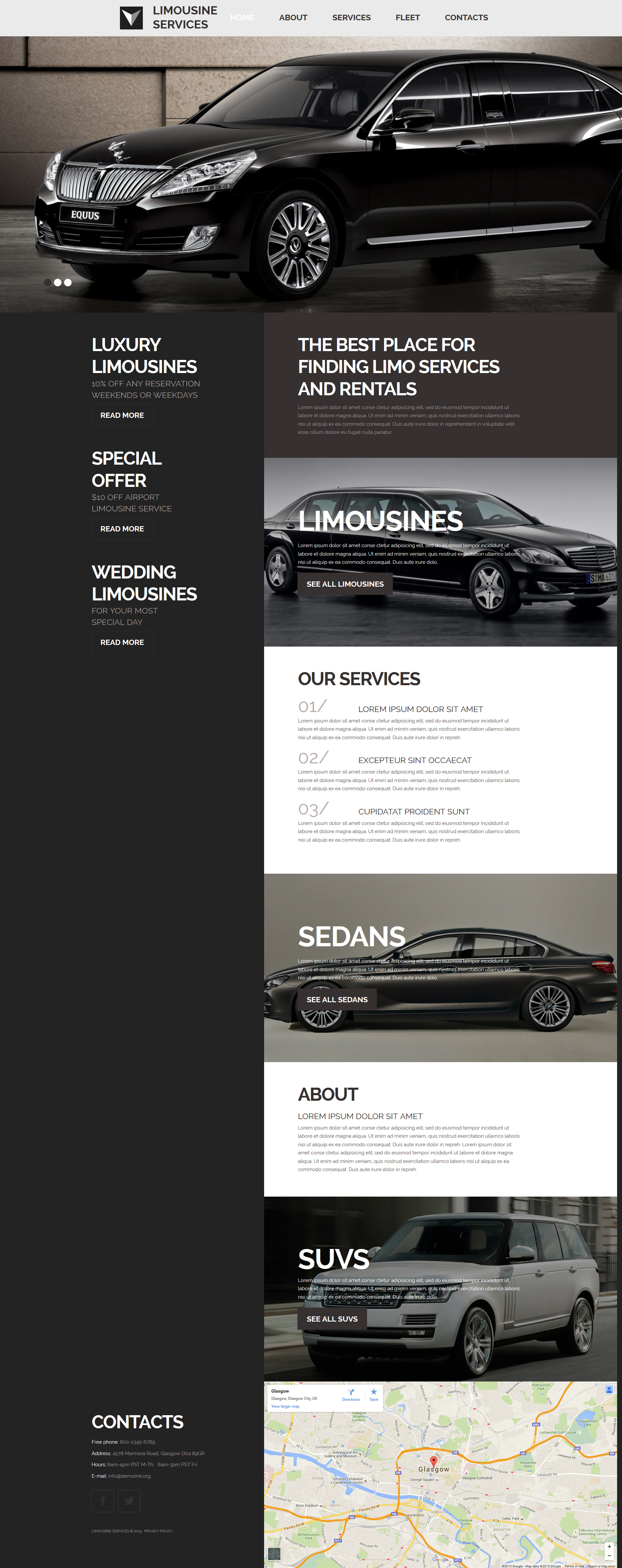 Limousine Services Moto CMS 3 Template