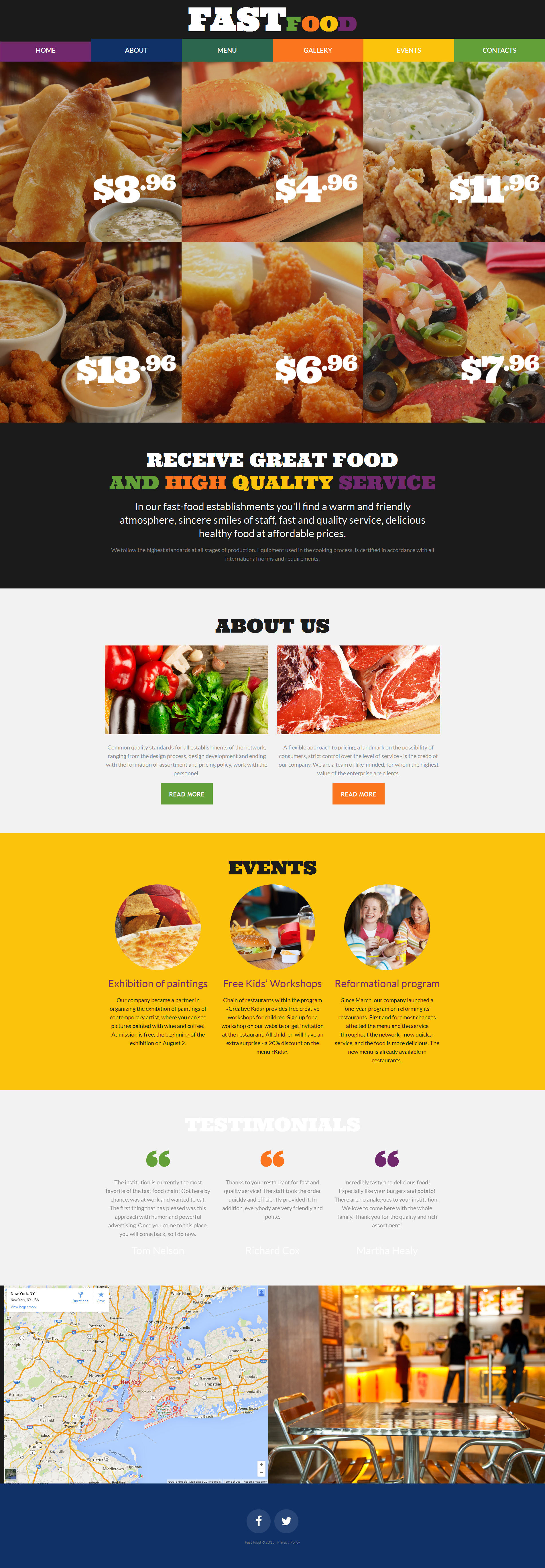 Fast Food Restaurant Moto CMS 3 Template