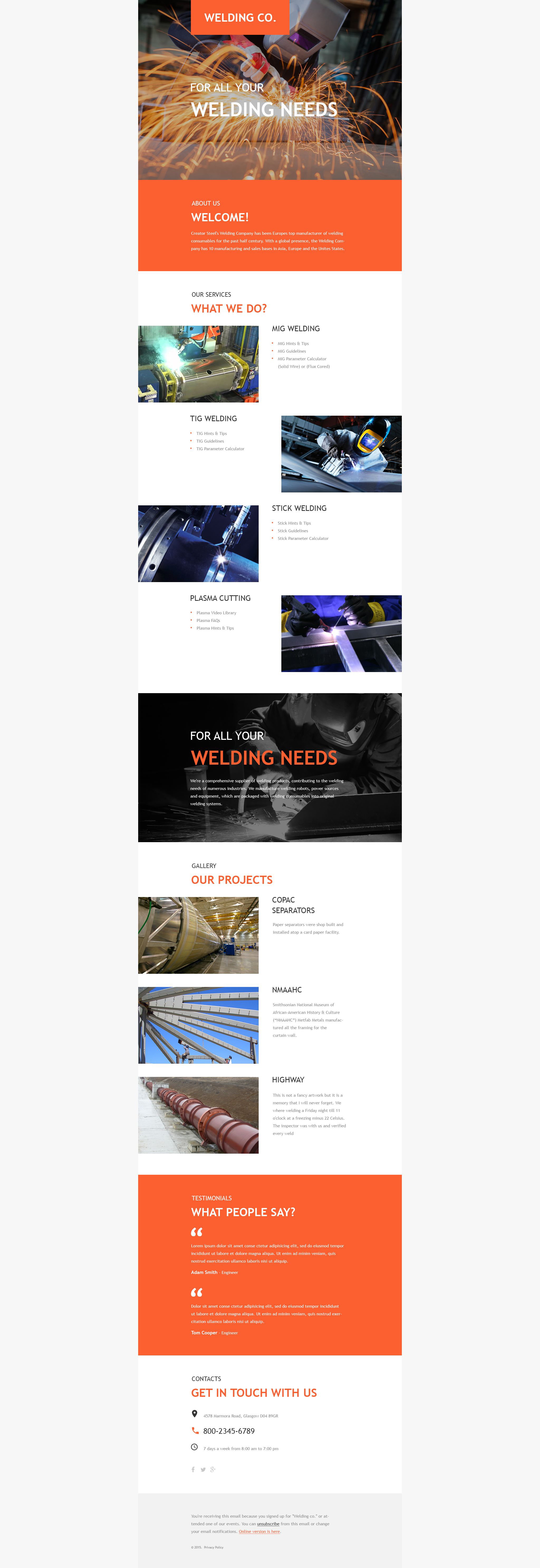 Welding Responsive Newsletter Template