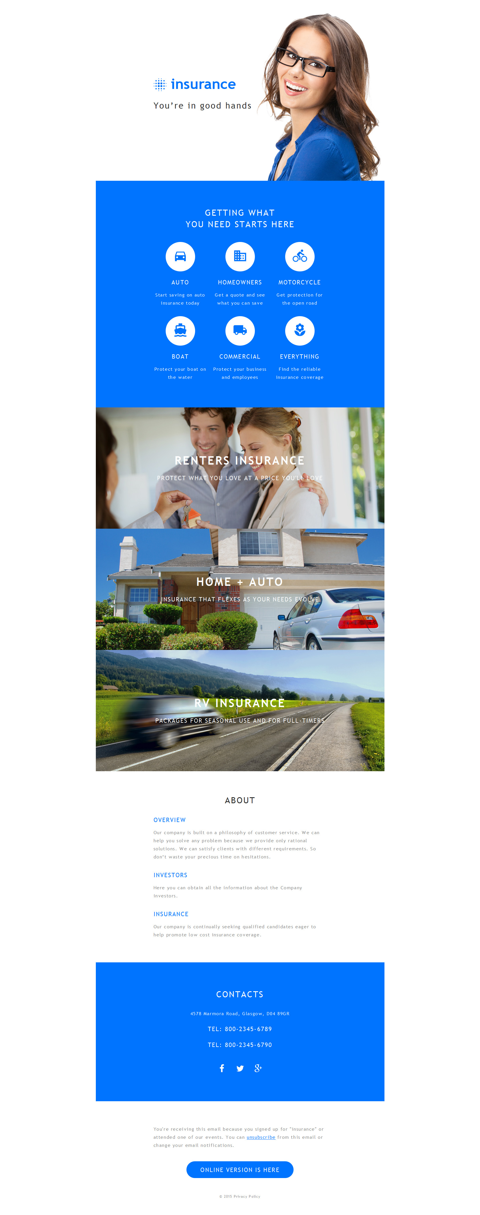 Insurance Responsive Newsletter Template