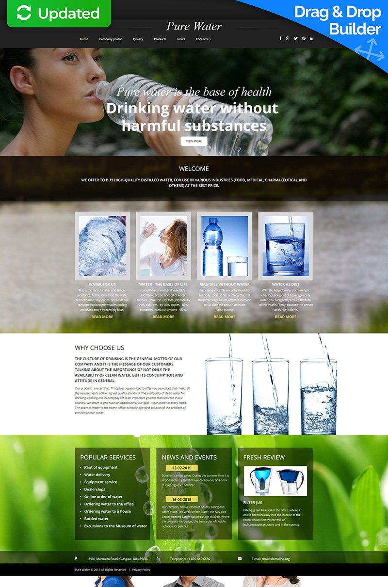 Drinking Water MotoCMS Website Template