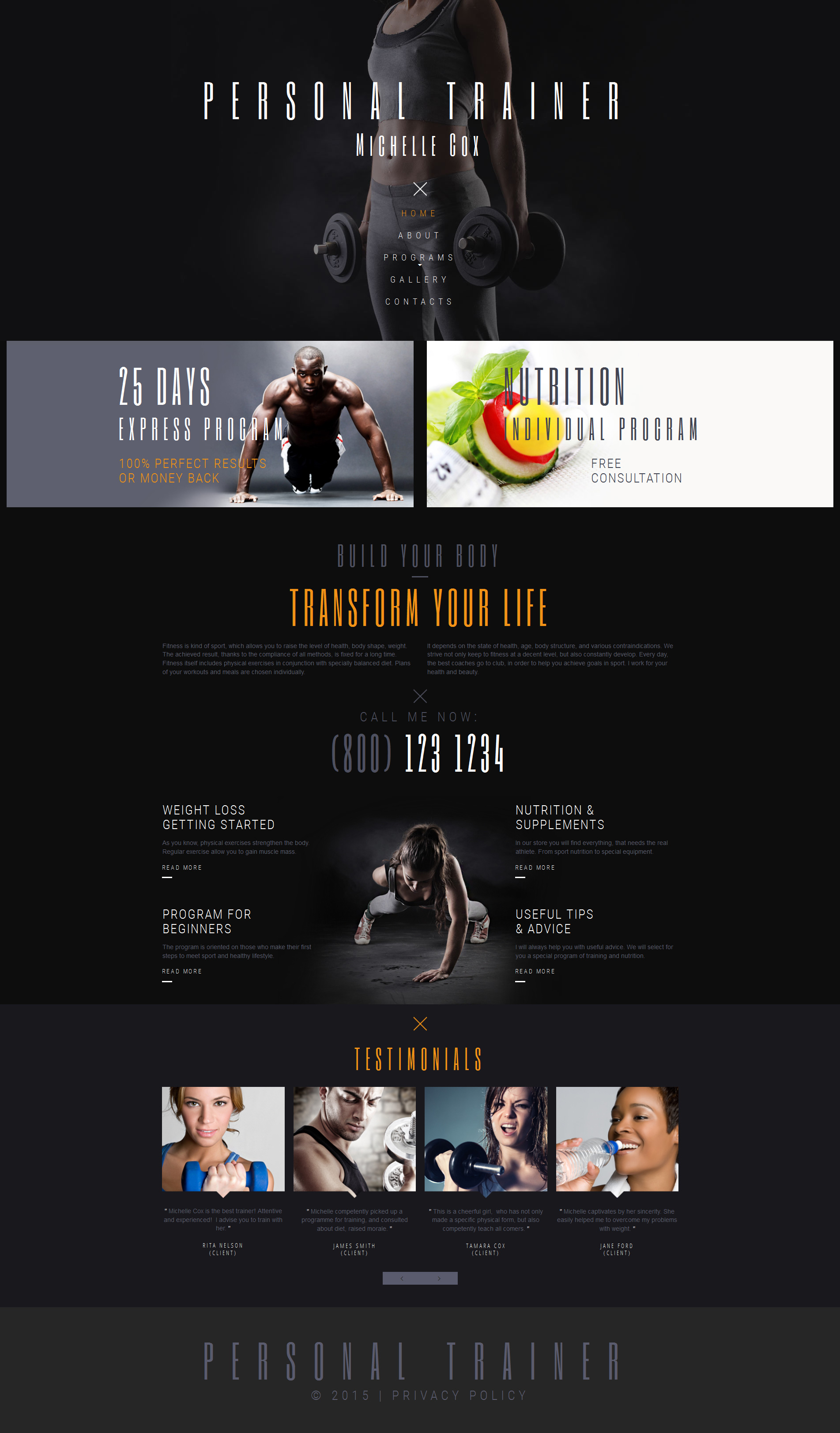 Personal Trainer Moto CMS 3 Template