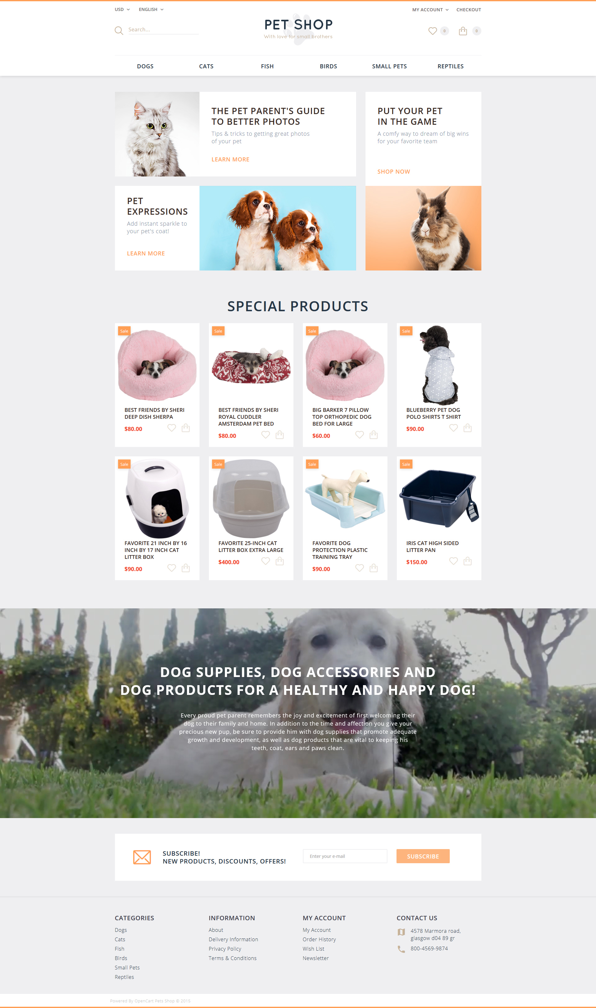 Pet Shop OpenCart Template